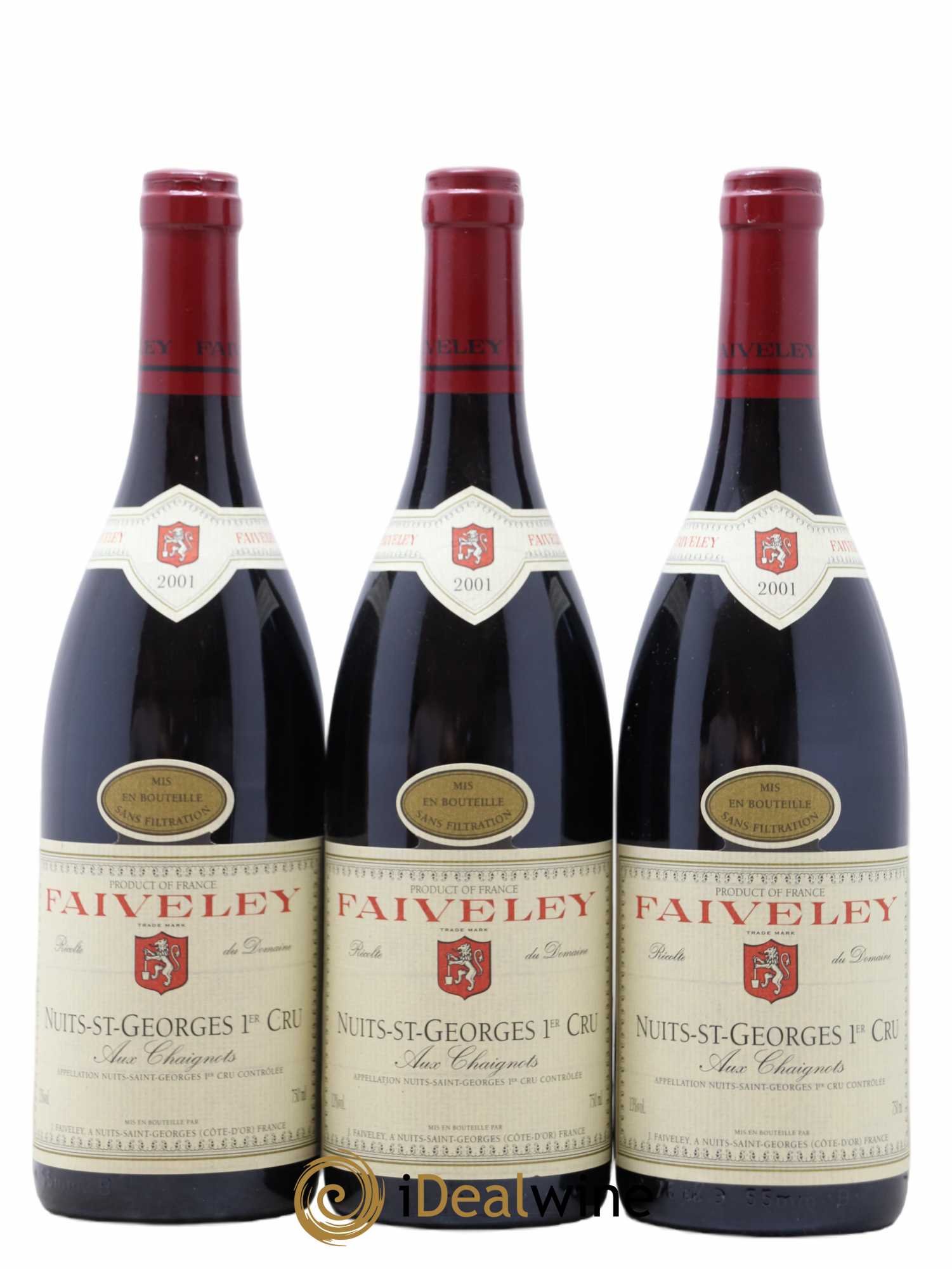 Nuits-Saint-Georges 1er Cru Aux Chaignots Faiveley 2001 - Lot de 3 bouteilles - 0