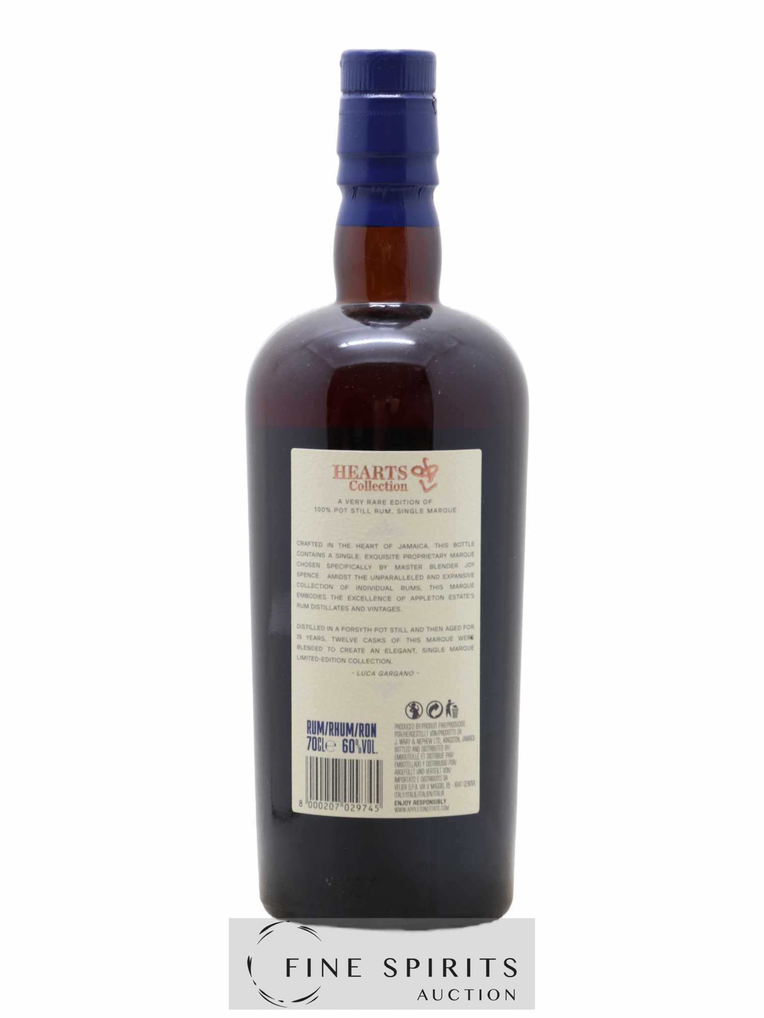 Appleton Estate 26 years 1994 Of. Pot Still Cask n°407597 through n°407608 - One of 3000 - bottled 2020 Hearts Collection - Lot de 1 bouteille - 2