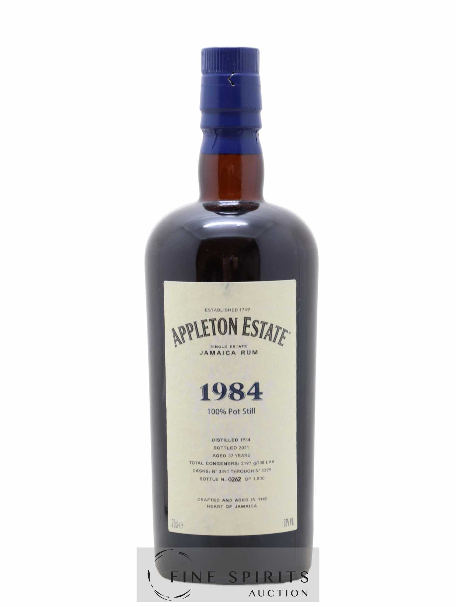 Appleton Estate 37 years 1984 Of. Pot Still Cask n°3391 through n°3399 - One of 1800 - bottled 2021 Hearts Collection - Lot de 1 bouteille - 1