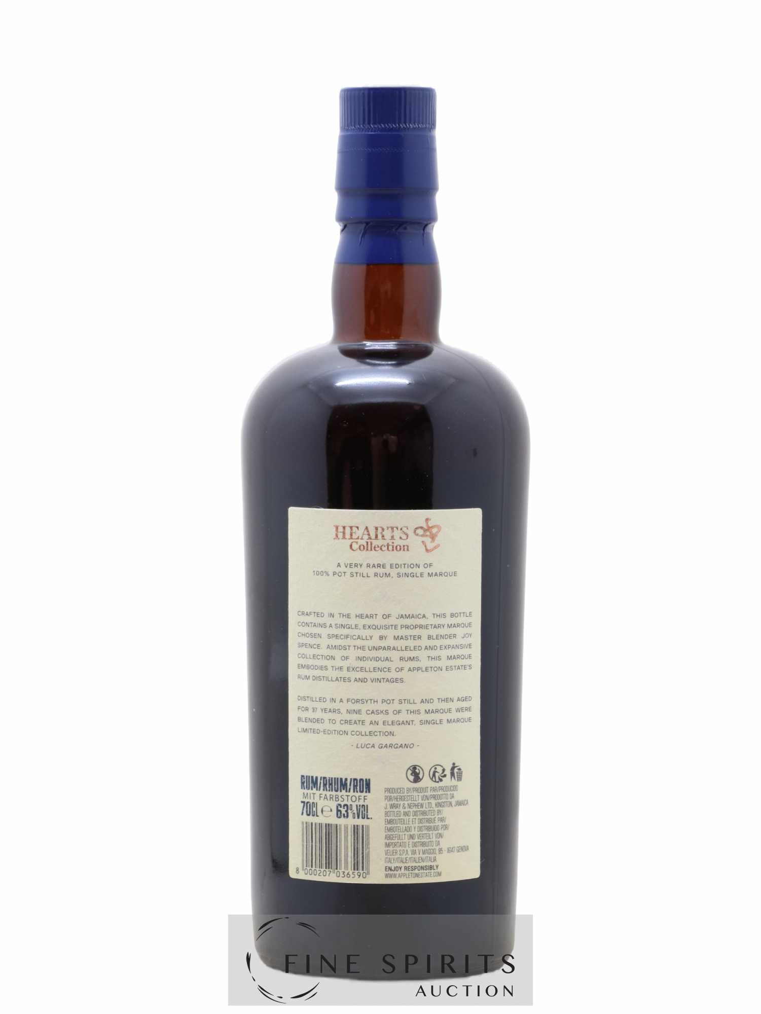 Appleton Estate 37 years 1984 Of. Pot Still Cask n°3391 through n°3399 - One of 1800 - bottled 2021 Hearts Collection - Lot de 1 bouteille - 2