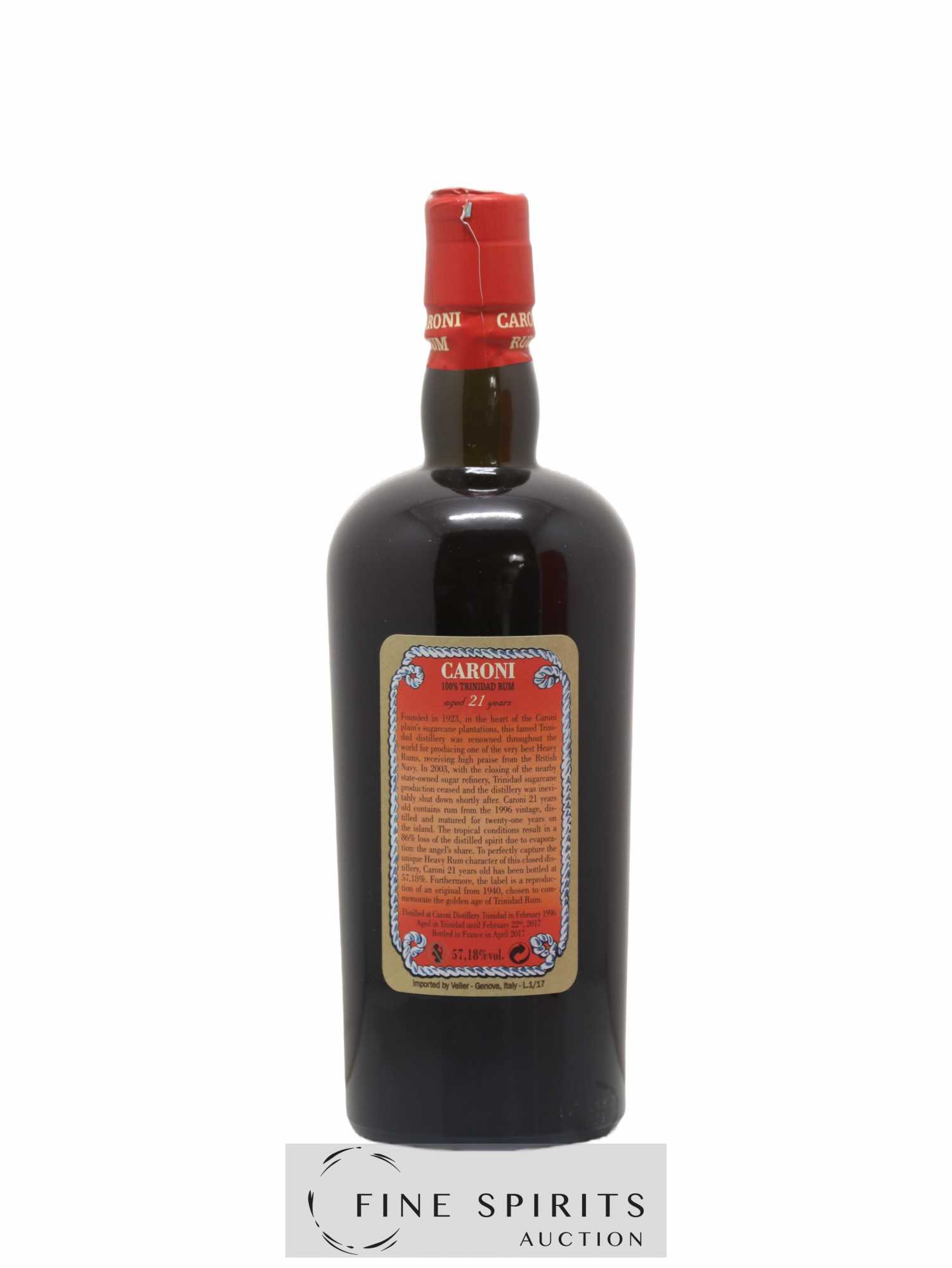 Caroni 21 years 1996 Of. 100° Imperial Proof bottled 2017 Velier Extra Strong - Posten von 1 Flasche - 2