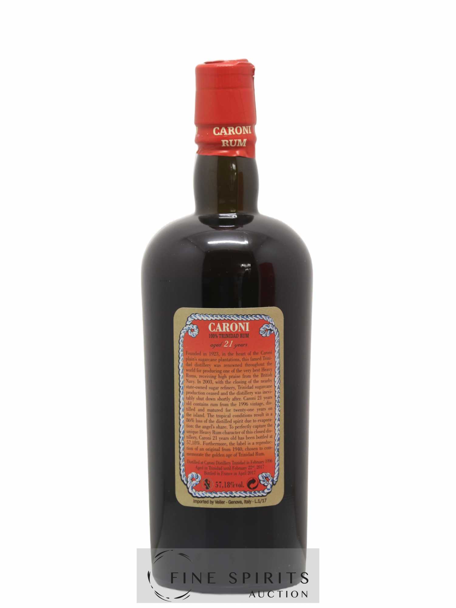 Caroni 21 years 1996 Of. 100° Imperial Proof bottled 2017 Velier Extra Strong - Posten von 1 Flasche - 2