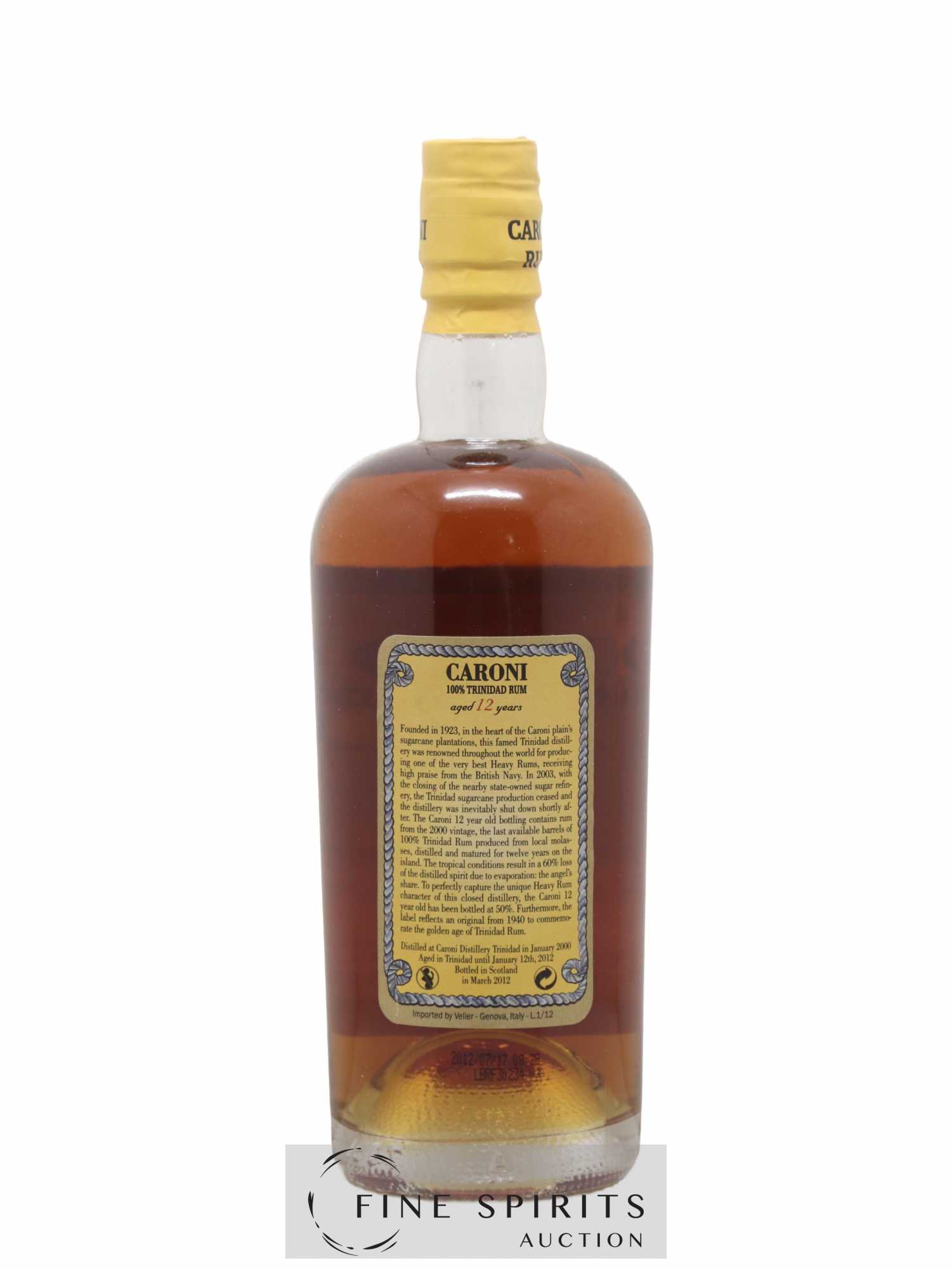 Caroni 12 years 2000 Velier 100° Proof bottled 2012 Extra Strong - Lot de 1 bouteille - 1