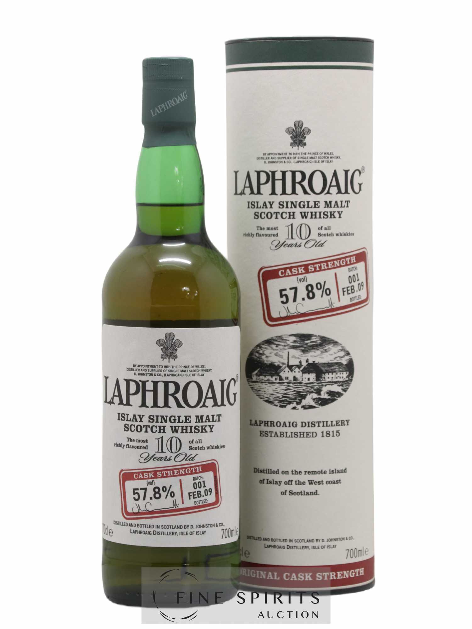 Laphroaig 10 years Of. Original Cask Strength Batch 001 - bottled 2009 - Lot de 1 bouteille - 0