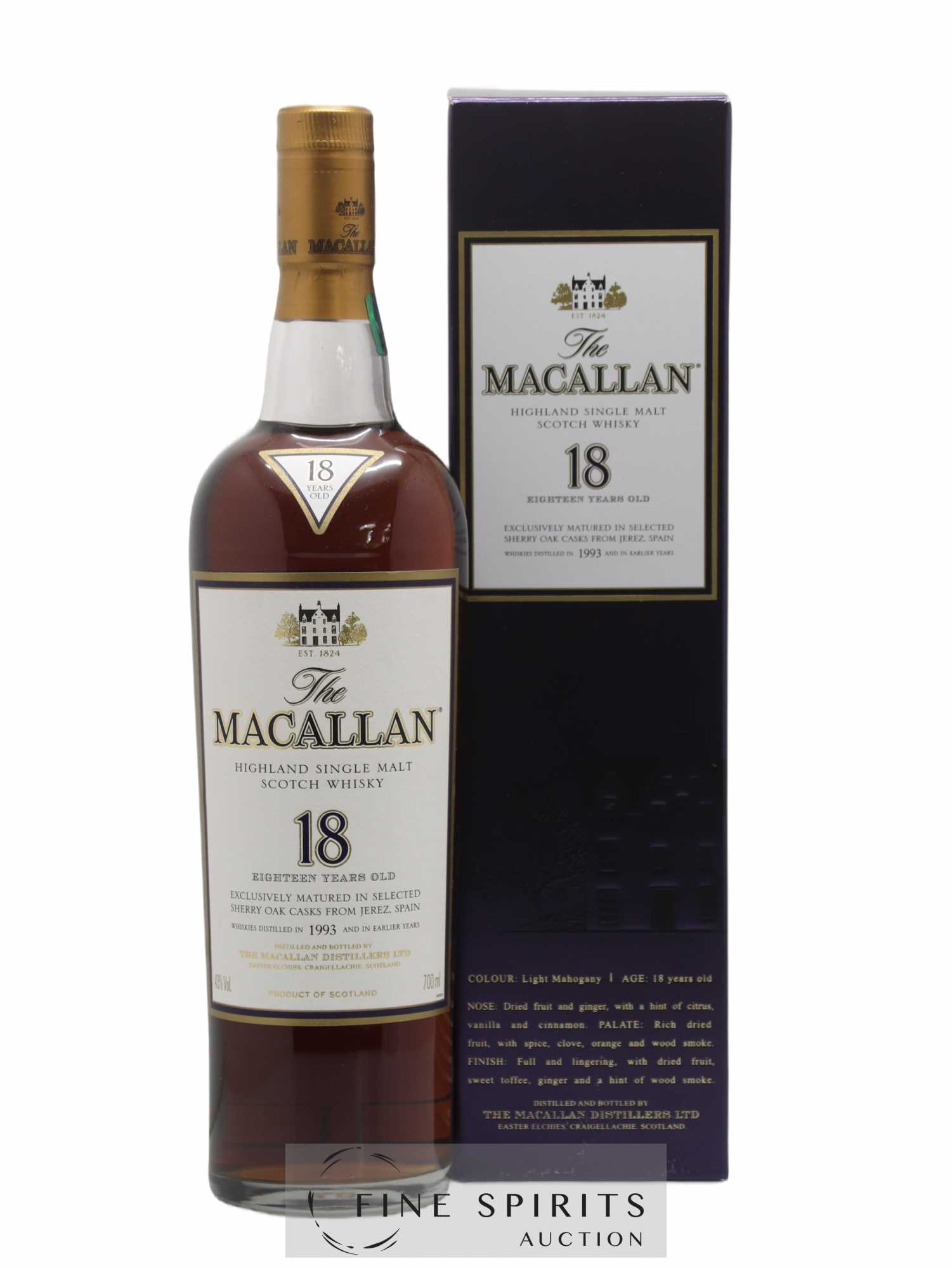 Macallan (The) 18 years 1993 Of. Selected Sherry Oak Casks from Jerez - Lot de 1 bouteille - 0