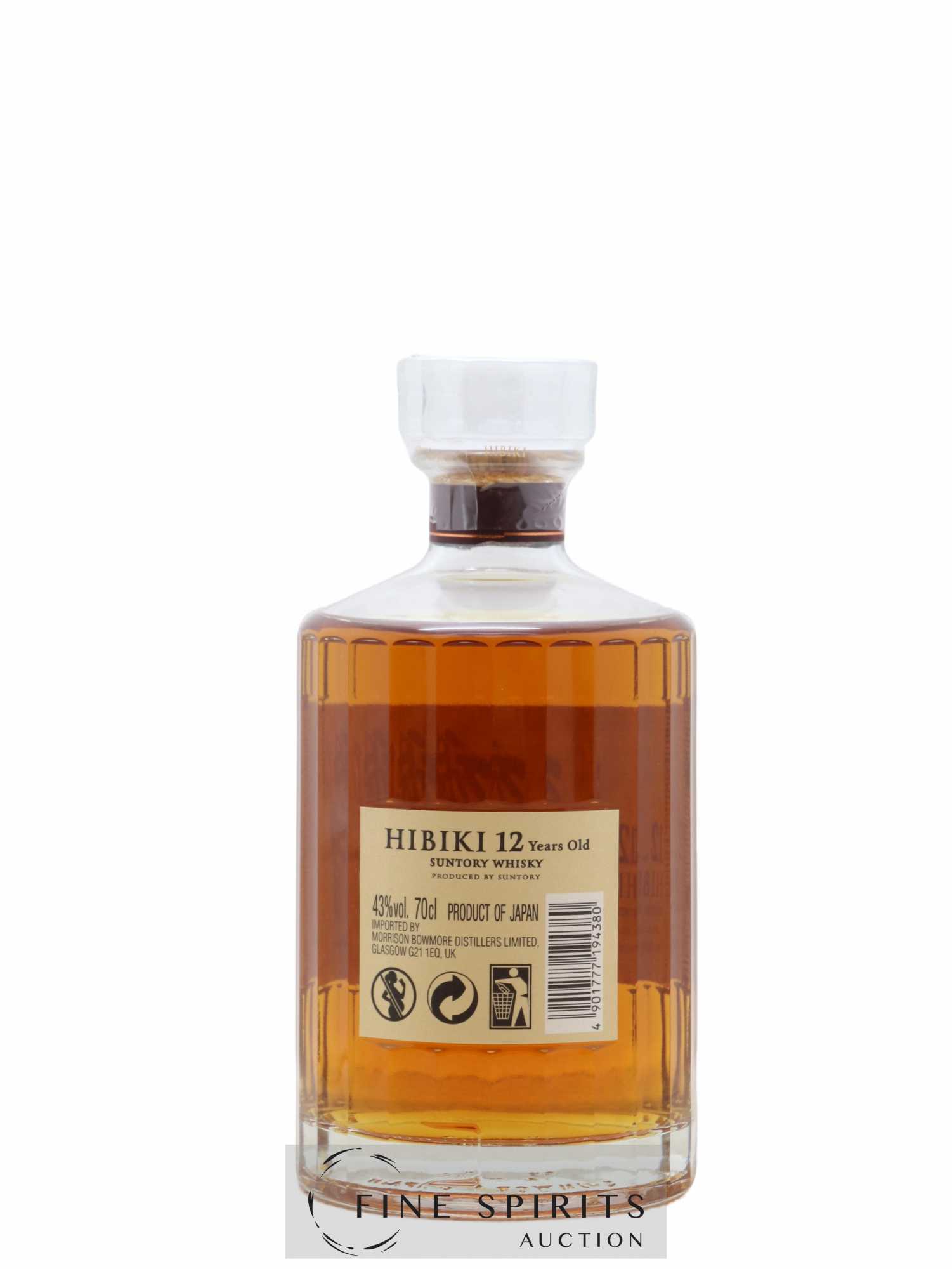 Hibiki 12 years Of. Suntory (70cl.) - Lot de 1 bouteille - 2