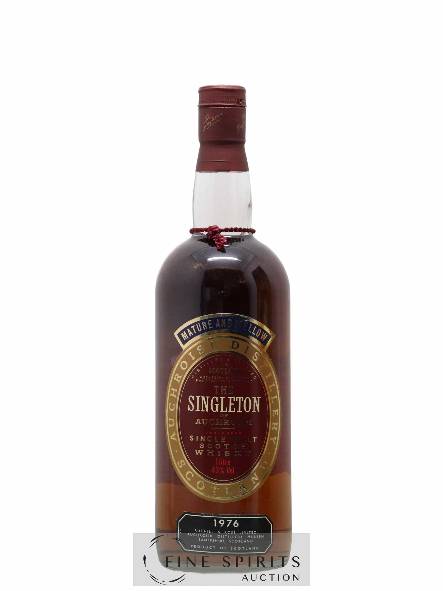 The Singleton Of Auchroisk 1976 Of. Mature and Mellow Unblended - Lot de 1 bouteille - 1