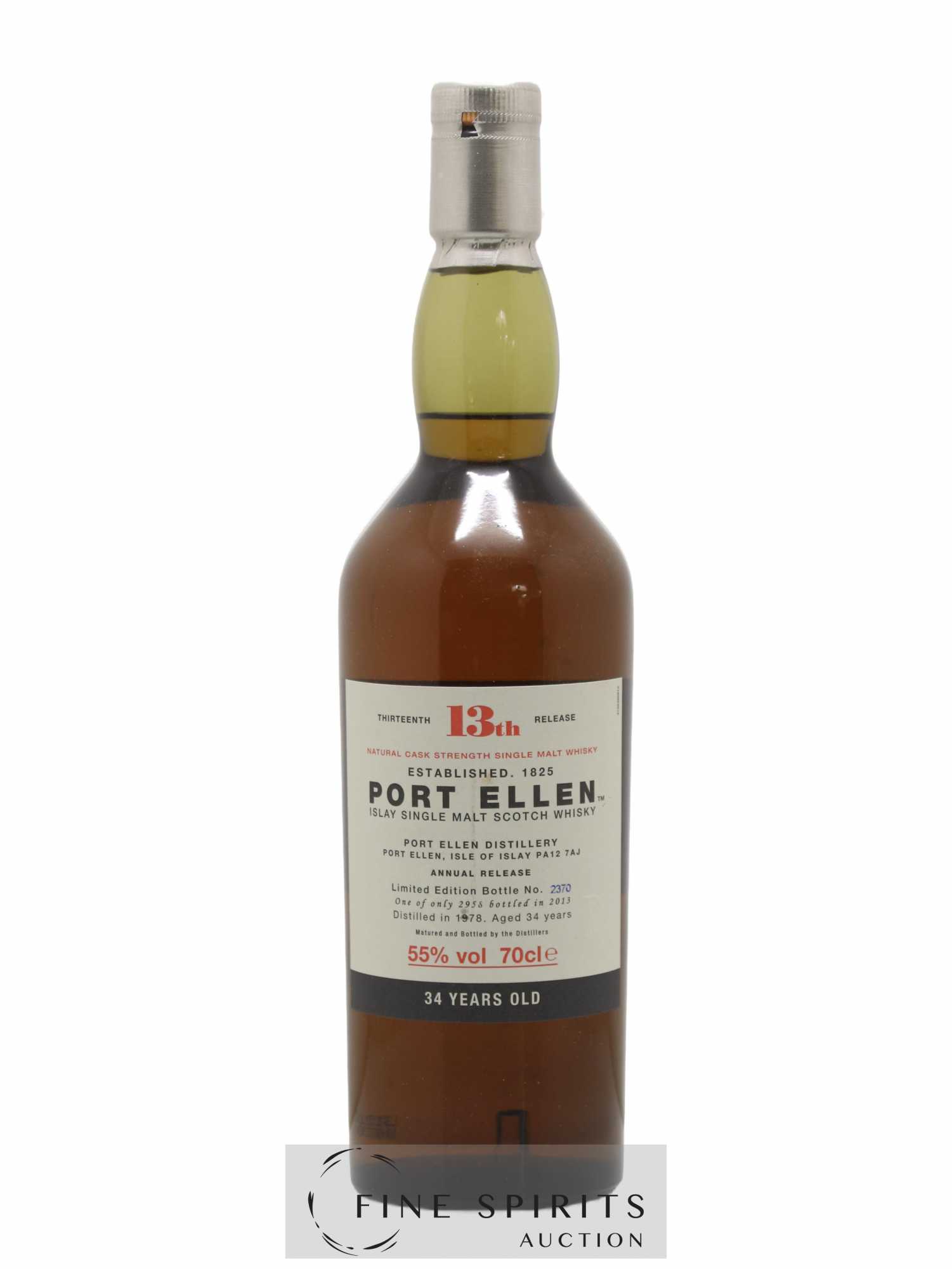 Port Ellen 34 years 1978 Of. 13th Release Natural Cask Strength - One of 2958 - bottled 2013 Limited Edition - Lot de 1 bouteille - 1