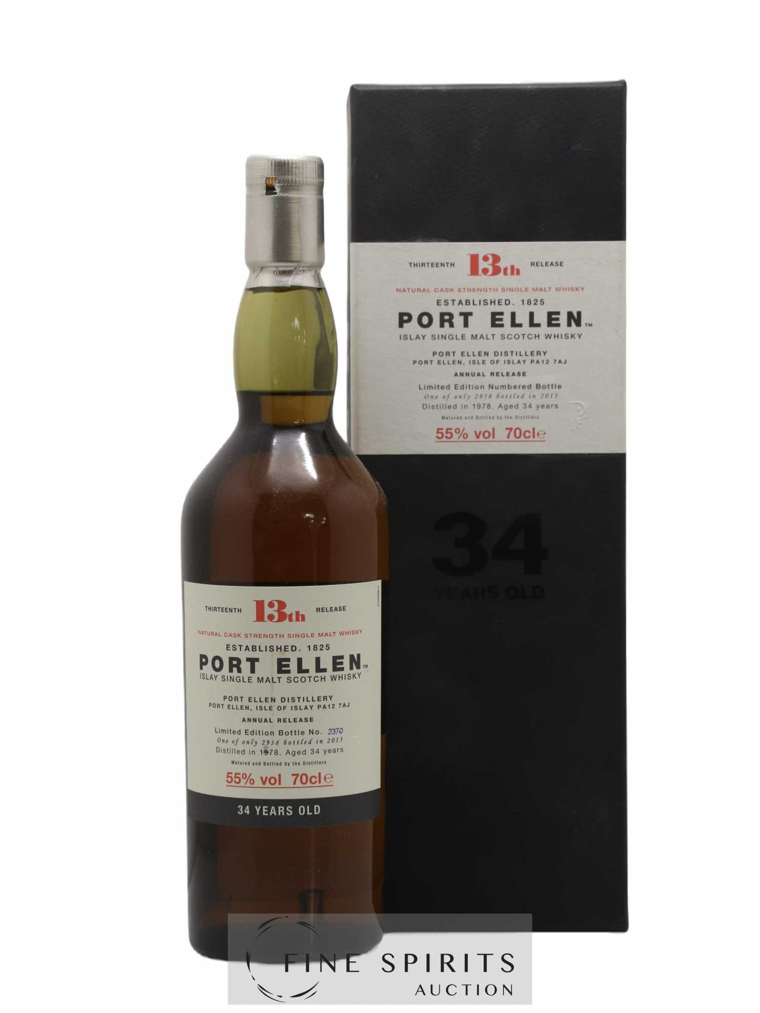 Port Ellen 34 years 1978 Of. 13th Release Natural Cask Strength - One of 2958 - bottled 2013 Limited Edition - Lot de 1 bouteille - 0