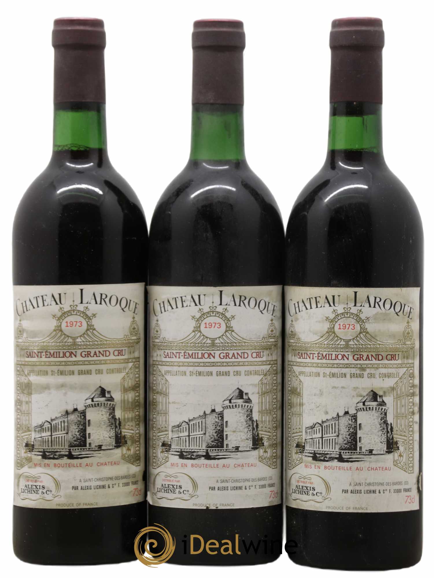 Château Laroque Grand Cru Classé 1973 - Lot de 3 bouteilles - 0