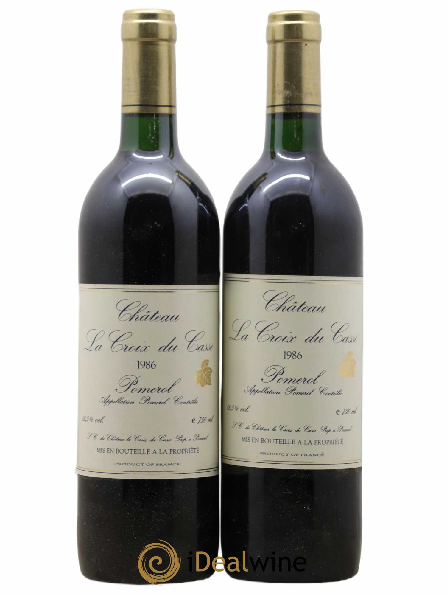 Château la Croix du Casse 1986 - Lot de 2 bouteilles - 0
