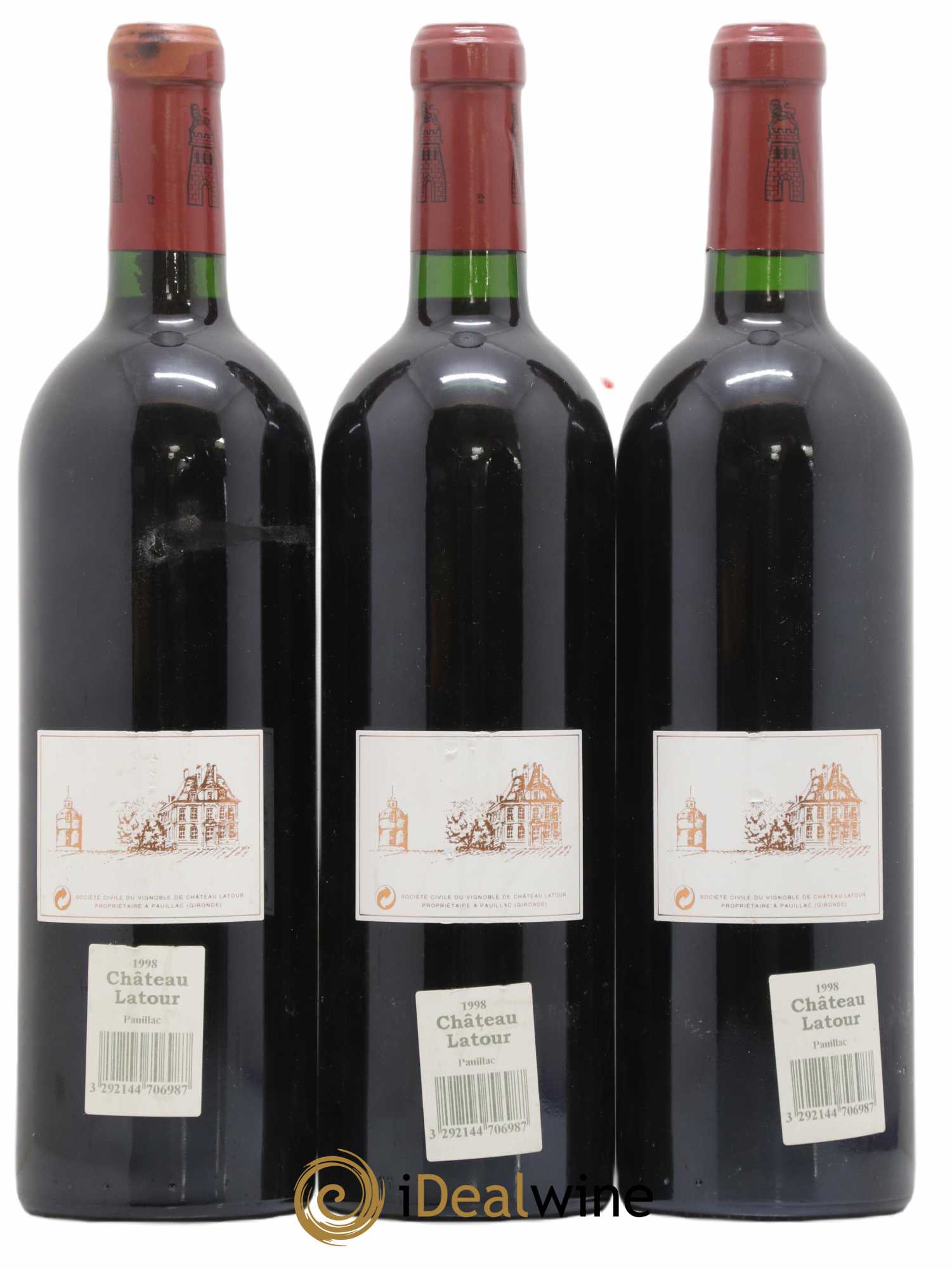 Château Latour 1er Grand Cru Classé 1998 - Lot de 3 bouteilles - 1