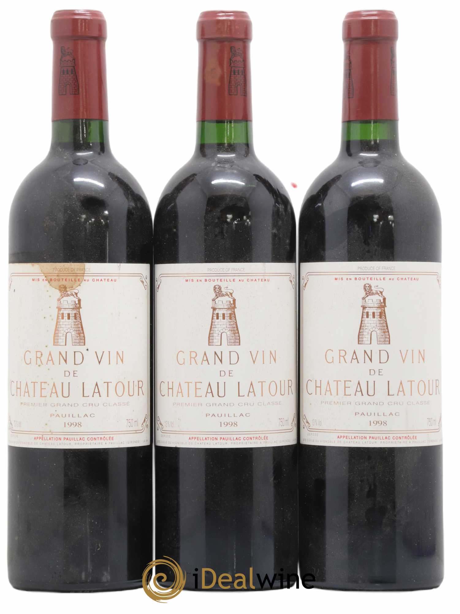Château Latour 1er Grand Cru Classé 1998 - Lot de 3 bouteilles - 0