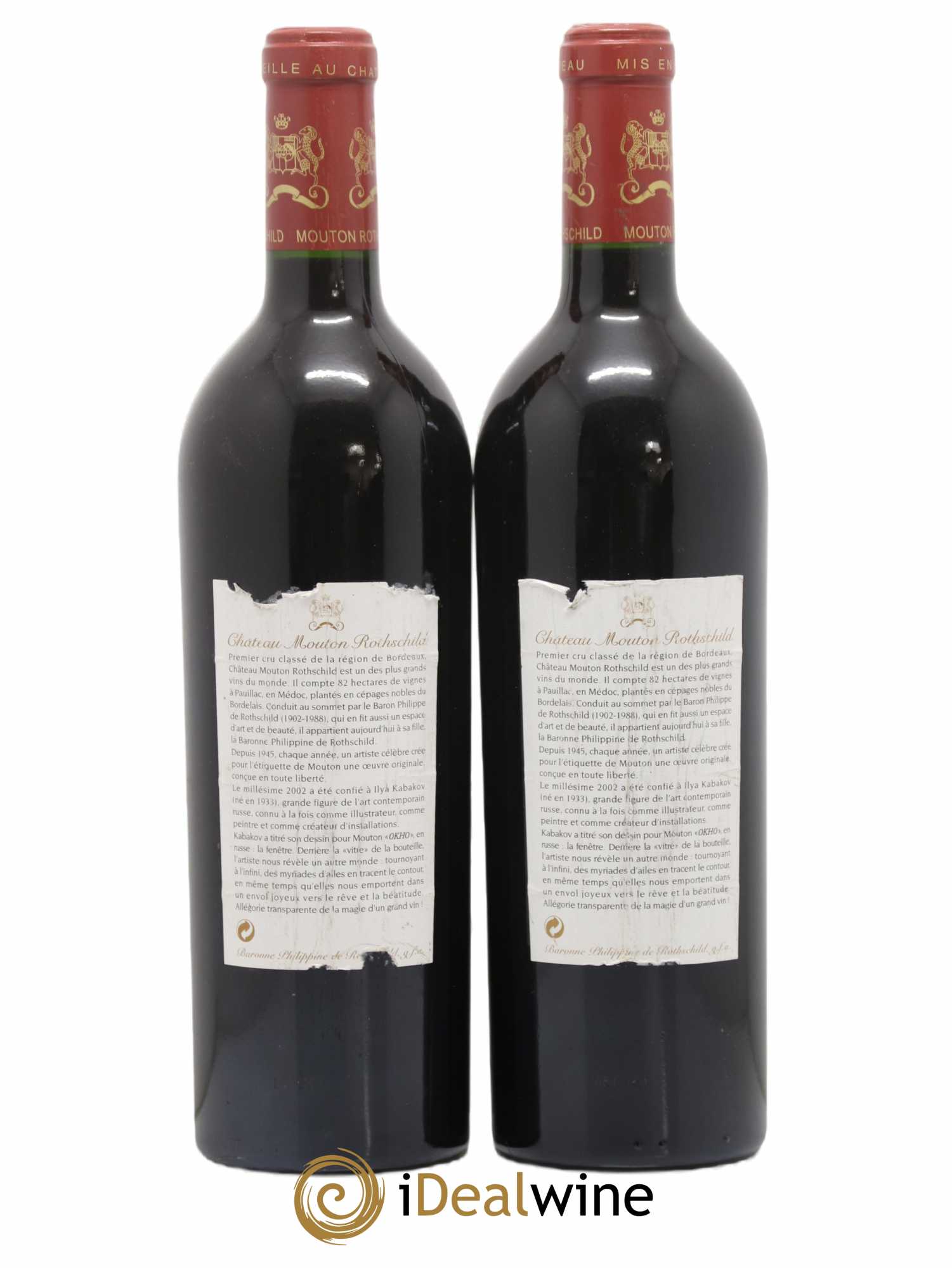 Château Mouton Rothschild 1er Grand Cru Classé 2002 - Lot de 2 bouteilles - 1