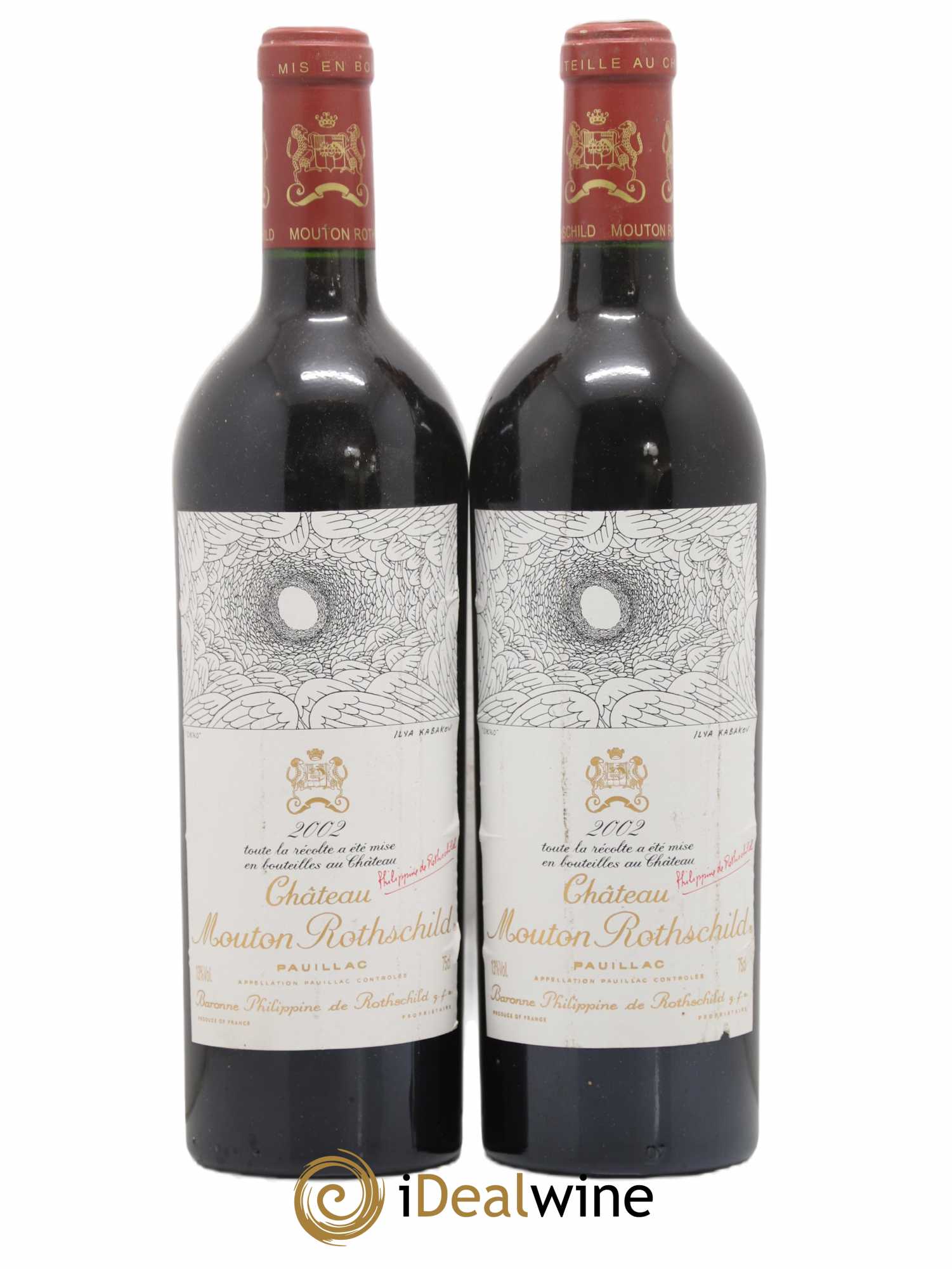Château Mouton Rothschild 1er Grand Cru Classé 2002 - Lot de 2 bouteilles - 0