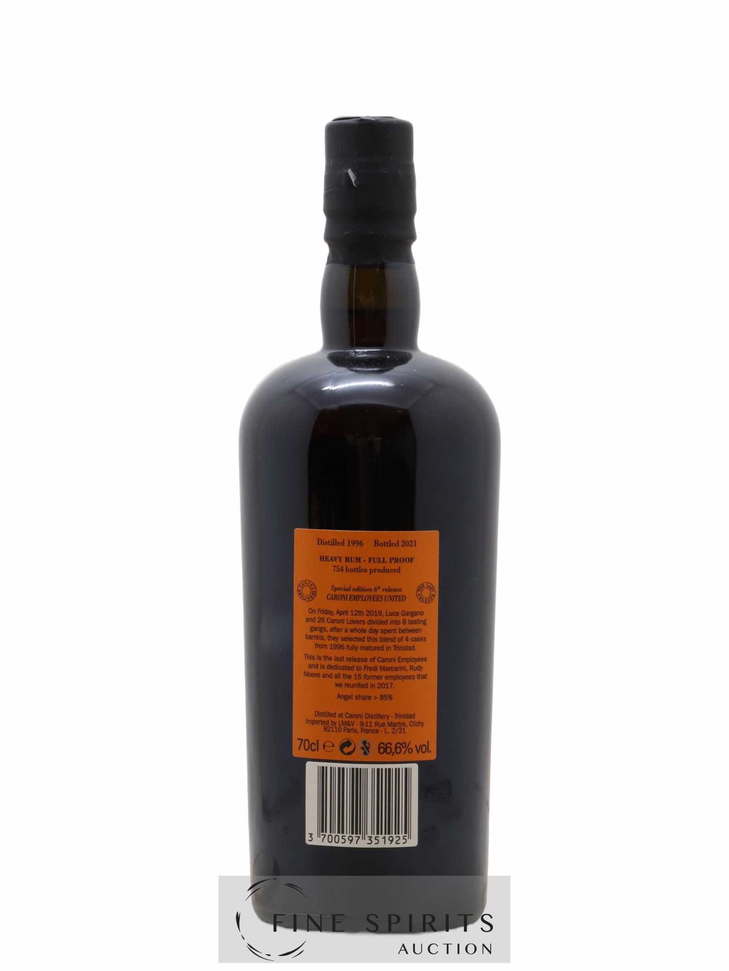 Caroni 1996 Velier Special Edition 6th Release - One of 754 - bottled 2021 Caroni Employees United - Lot of 1 bottle - 2