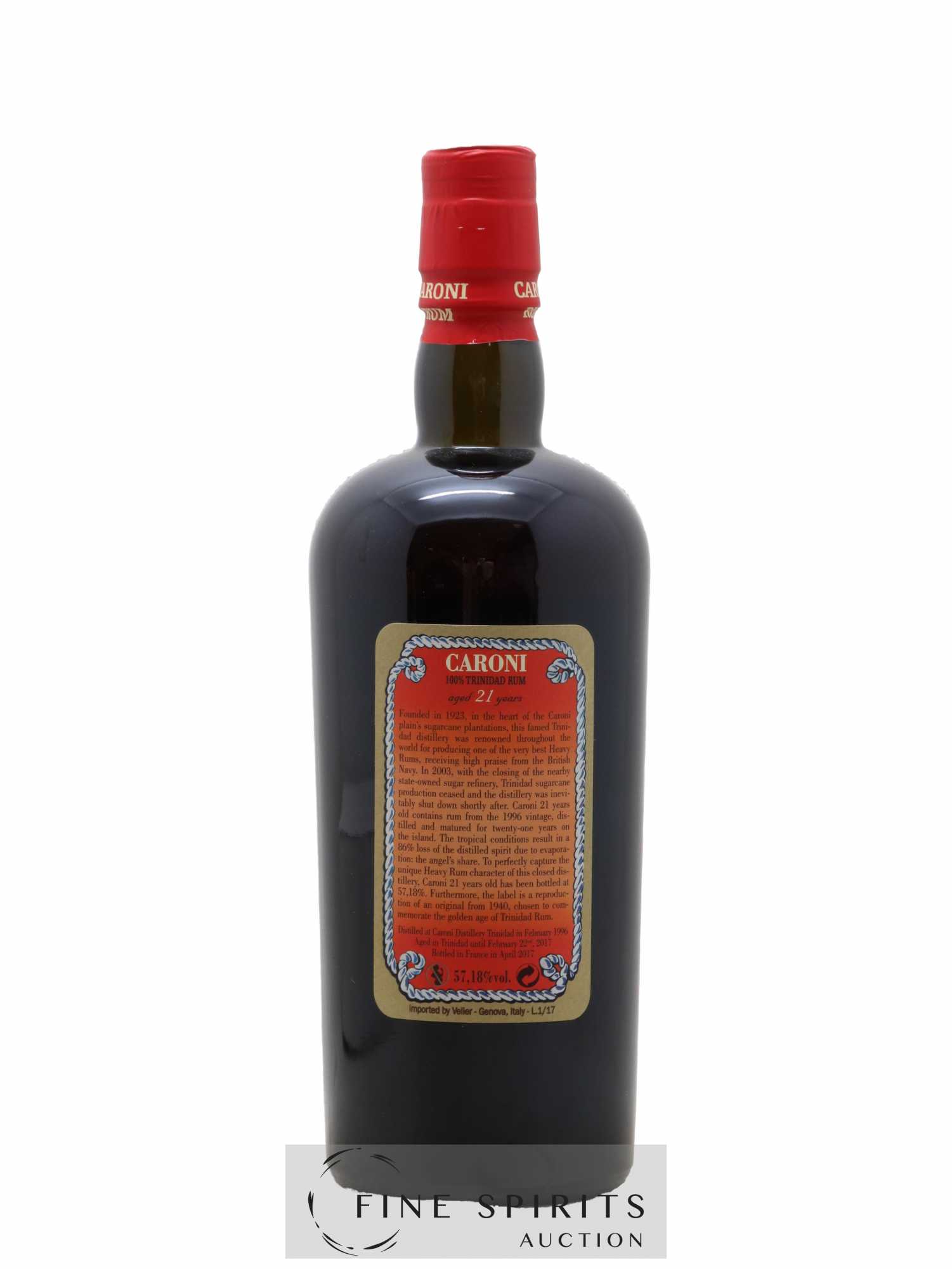 Caroni 21 years 1996 Of. 100° Imperial Proof bottled 2017 Velier Extra Strong - Lot de 1 bouteille - 2
