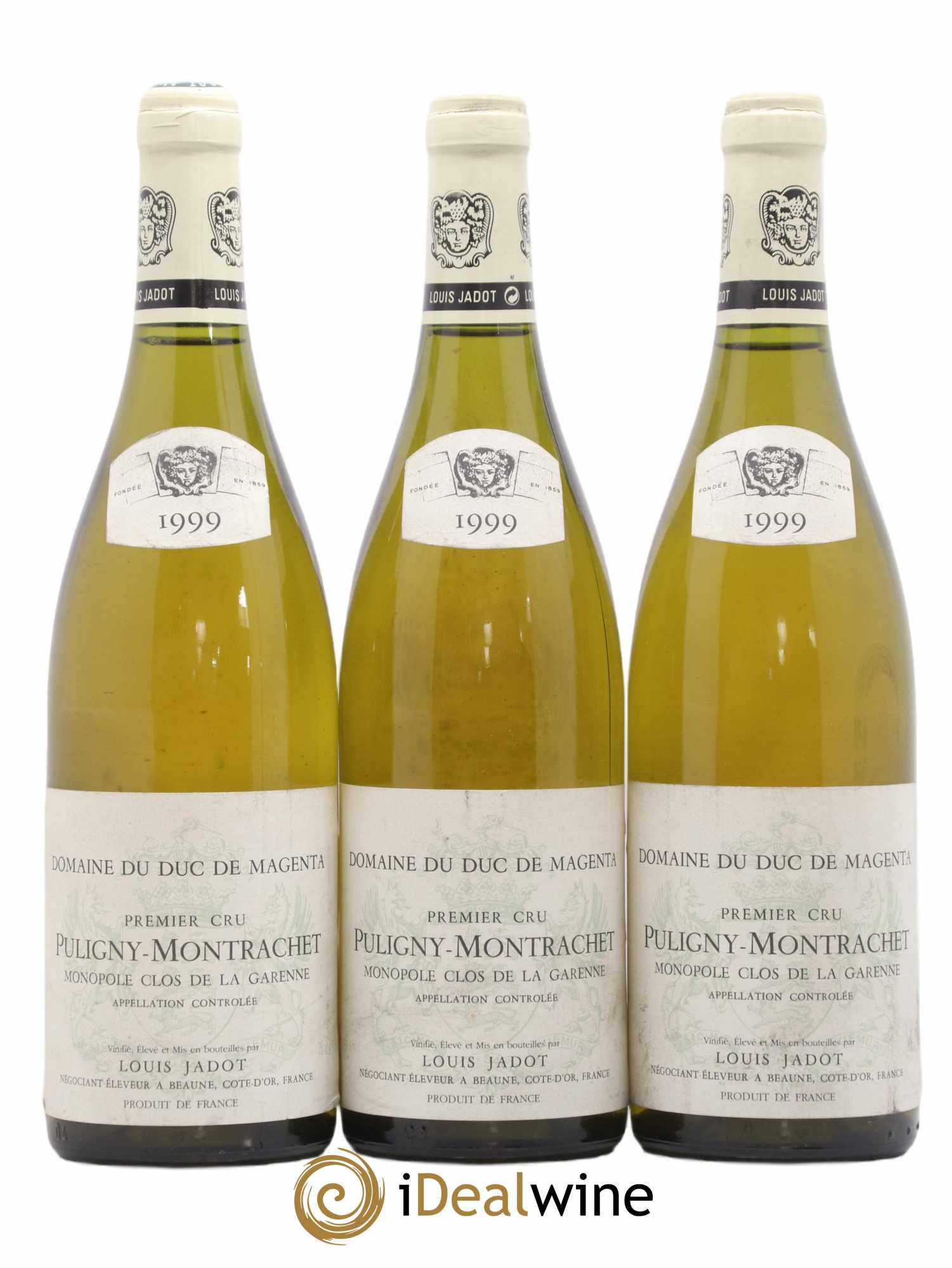 Puligny-Montrachet 1er Cru La Garenne - Domaine Duc de Magenta Maison Louis Jadot 1999 - Lot de 3 bouteilles - 0