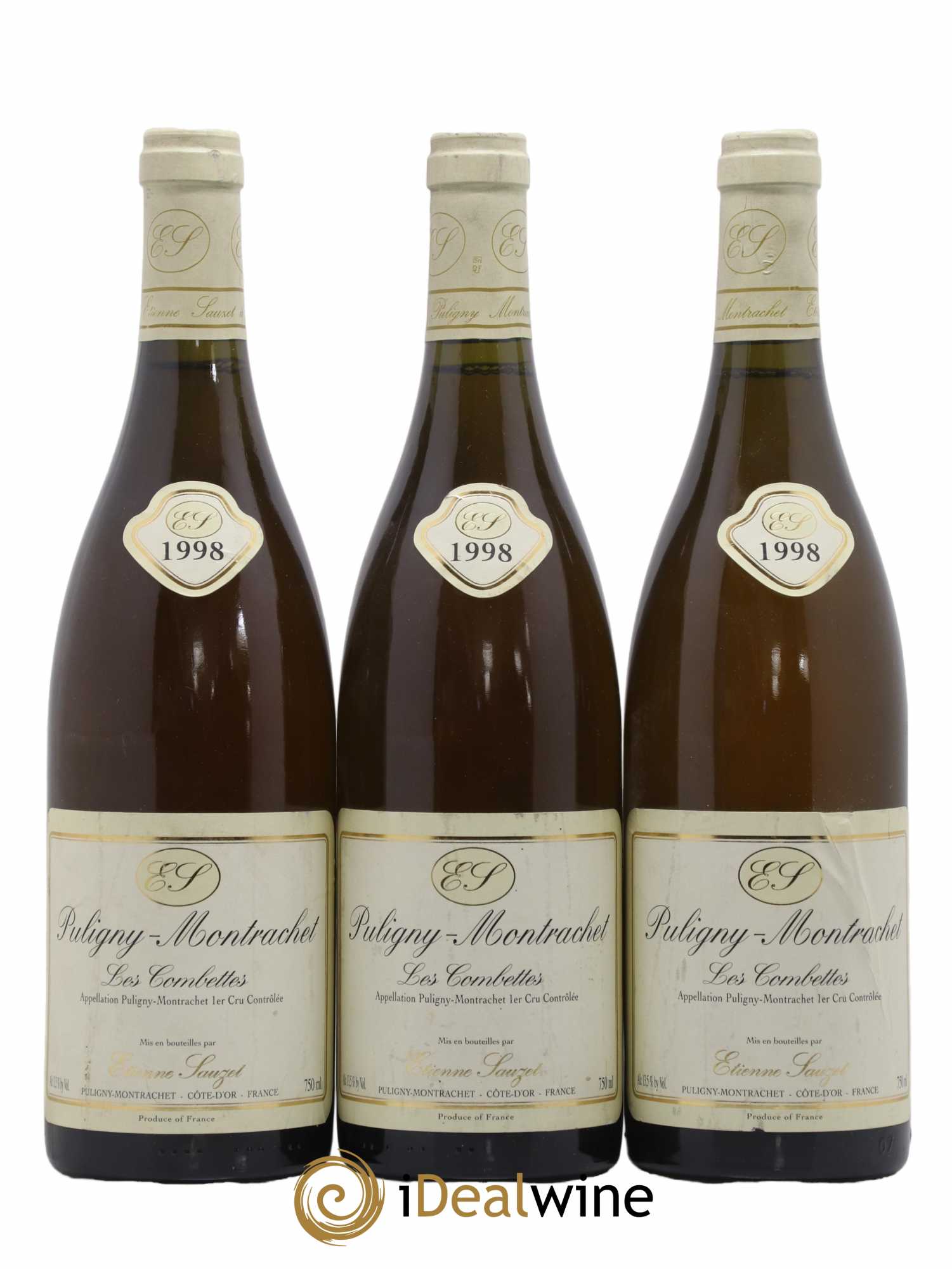 Puligny-Montrachet 1er Cru Les Combettes Etienne Sauzet 1998 - Lot de 3 bouteilles - 0