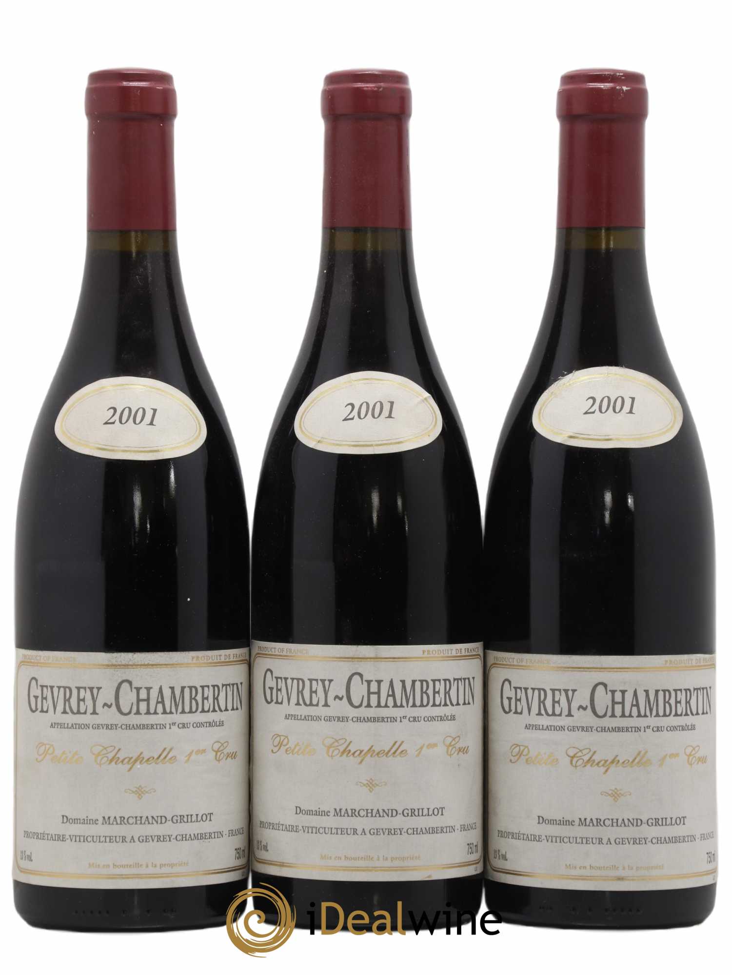Gevrey-Chambertin 1er Cru Petite Chapelle Domaine Marchand Grillot 2001 - Lot of 3 bottles - 0