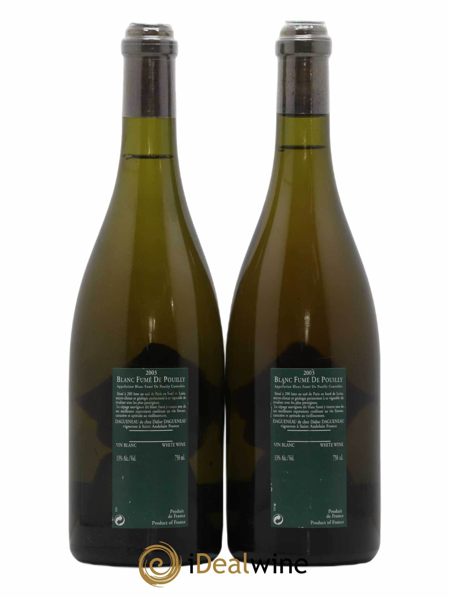 Vin de France (anciennement Pouilly-Fumé) Silex Dagueneau (Domaine Didier - Louis-Benjamin) 2003 - Lot de 2 bouteilles - 1