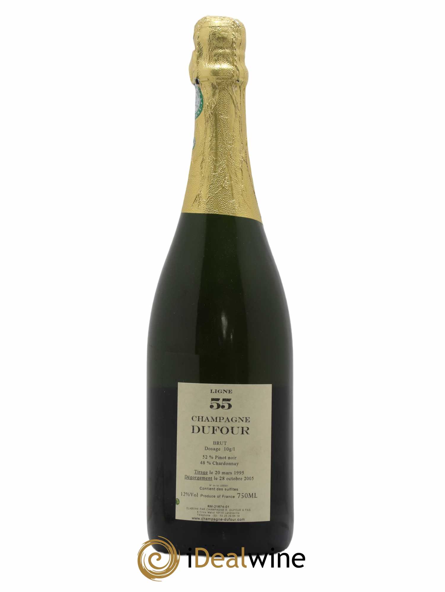 Champagne Ligne 55 brut Domaine Dufour - Lot de 1 bouteille - 1