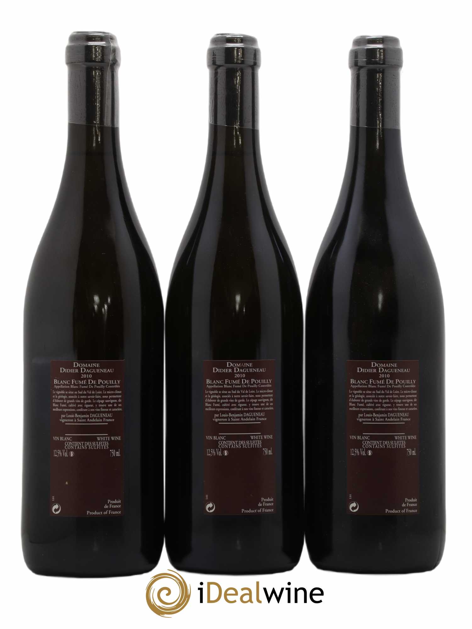 Vin de France (anciennement Pouilly-Fumé) Pur Sang Dagueneau (Domaine Didier - Louis-Benjamin) 2010 - Lot de 3 bouteilles - 1