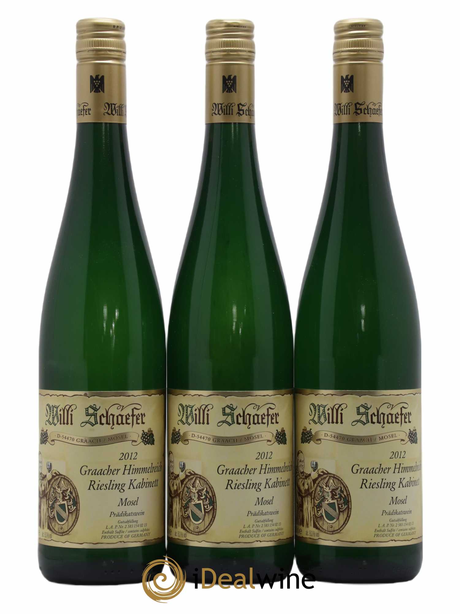 Riesling Willi Schaefer Graacher Himmelreich Kabinett 2012 - Lot de 3 bouteilles - 0