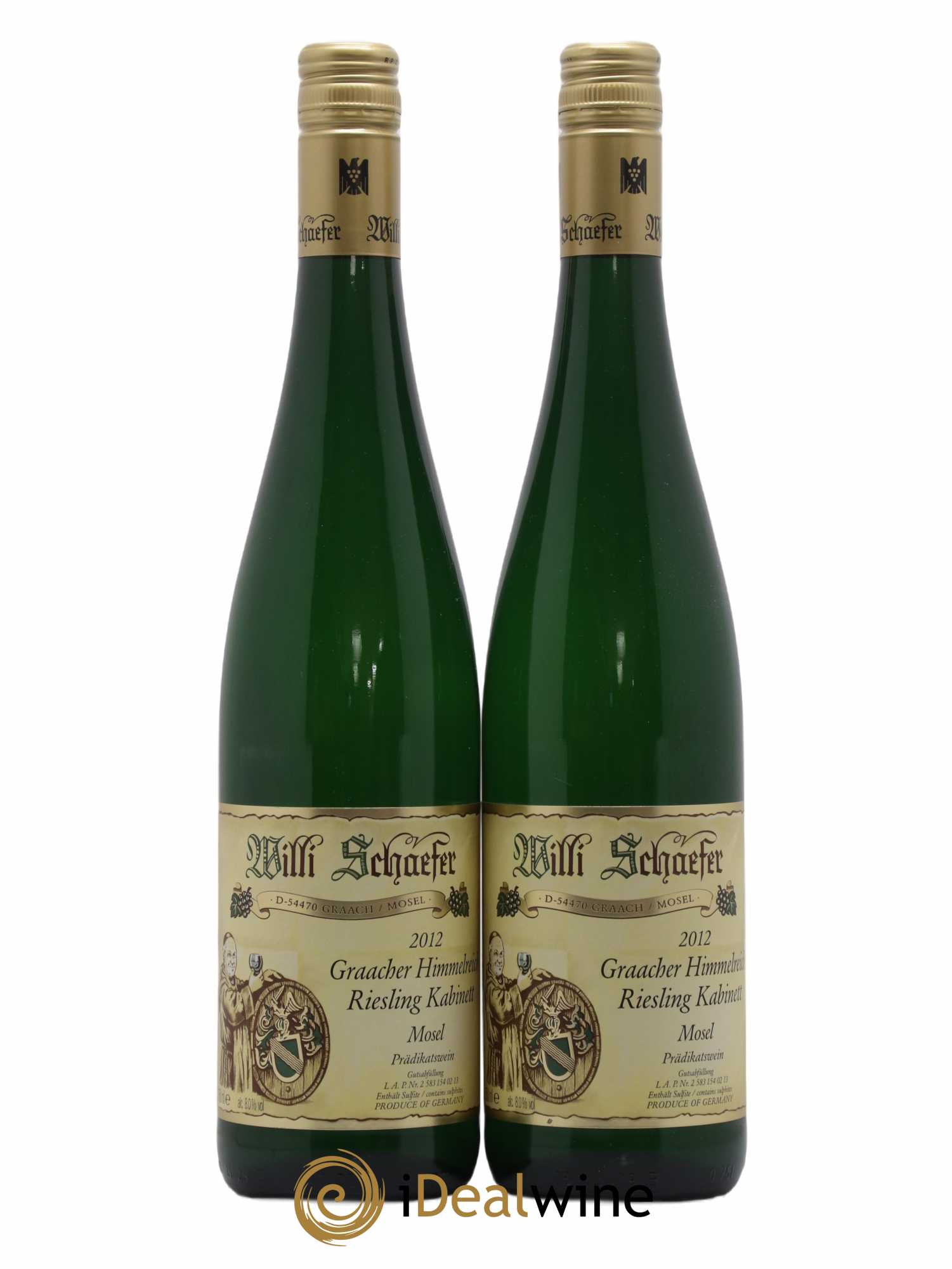 Riesling Willi Schaefer Graacher Himmelreich Kabinett 2012 - Lot de 2 bouteilles - 0