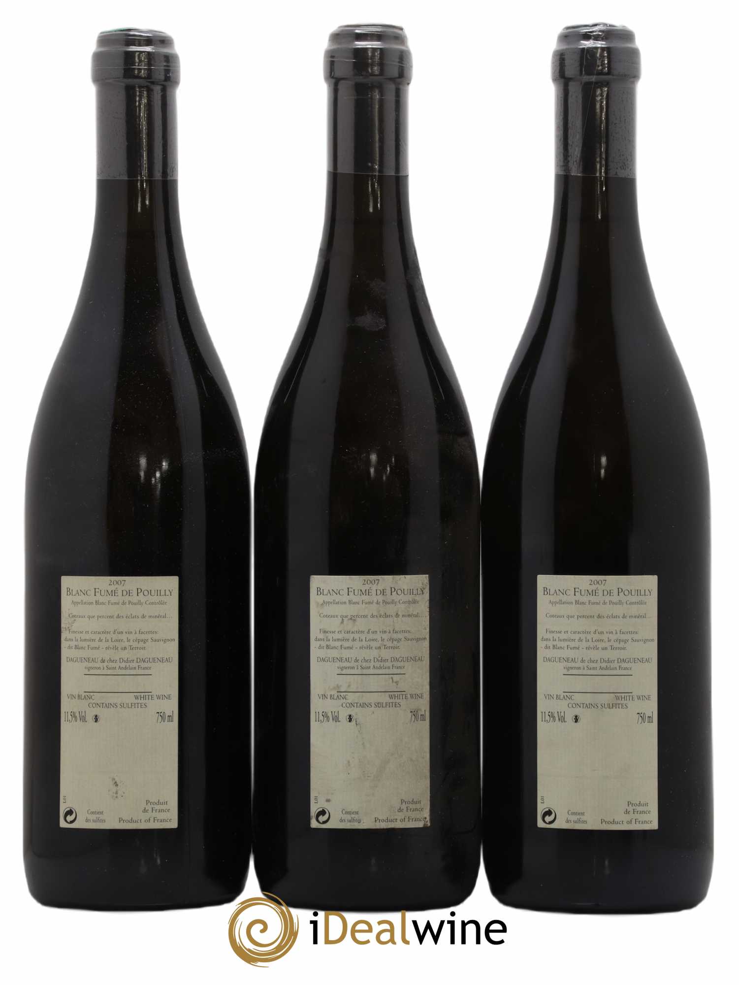 Pouilly-Fumé Blanc Fumé de Pouilly Dagueneau (Domaine Didier - Louis-Benjamin) 2007 - Lot de 3 bouteilles - 1