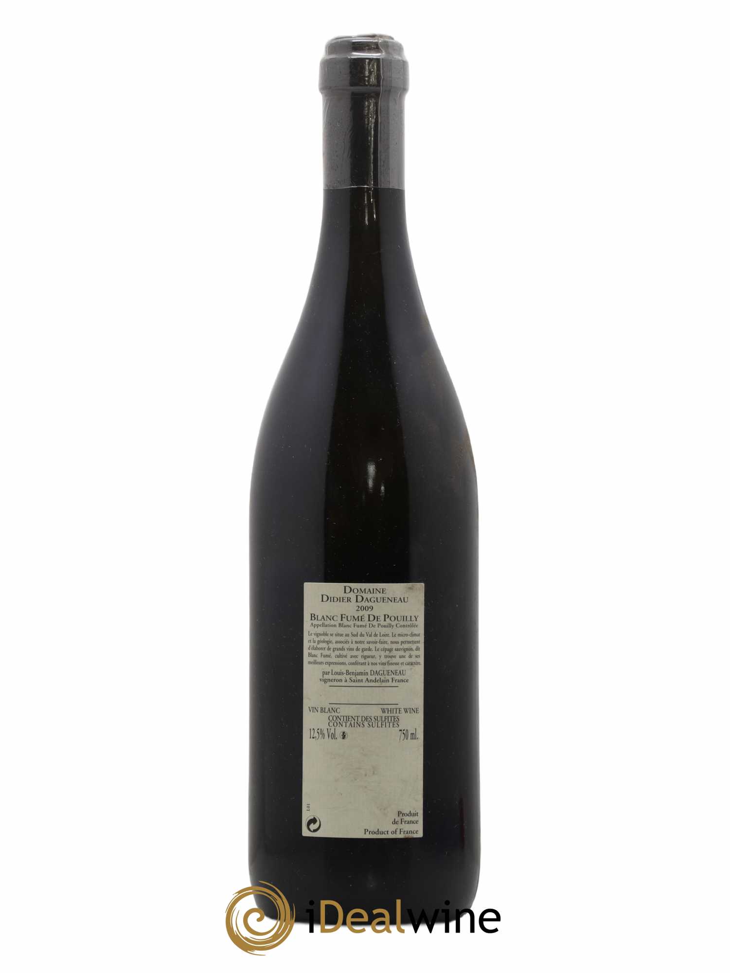 Pouilly-Fumé Blanc Fumé de Pouilly Dagueneau (Domaine Didier - Louis-Benjamin) 2009 - Lot de 1 bouteille - 1