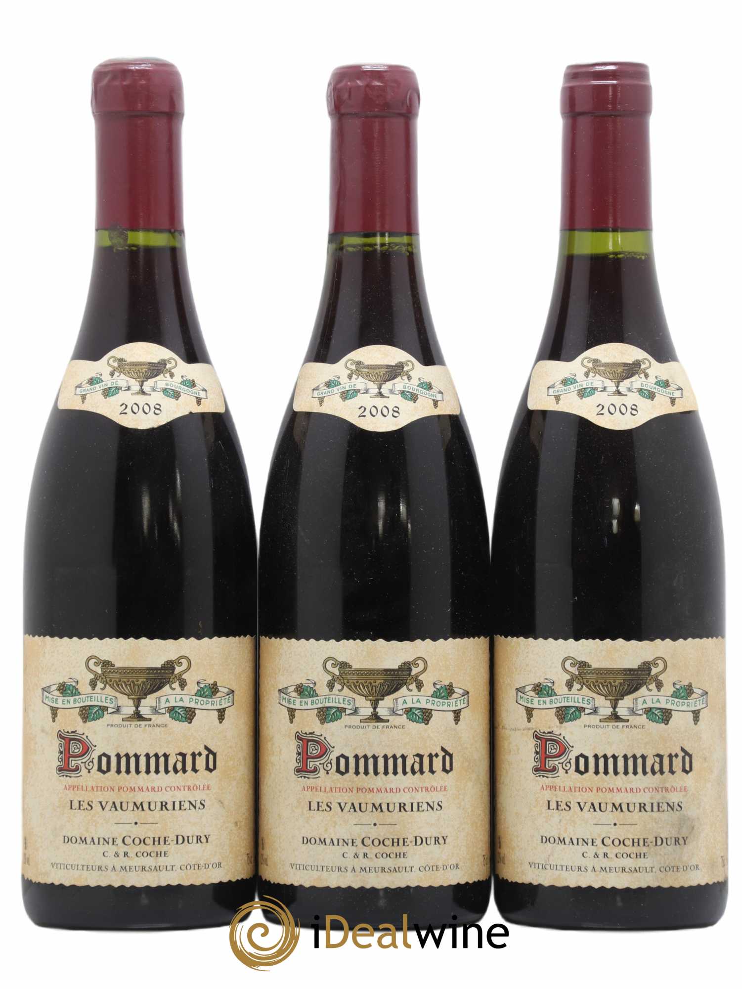 Pommard les Vaumuriens Coche Dury (Domaine) 2008 - Lot de 3 bouteilles - 0