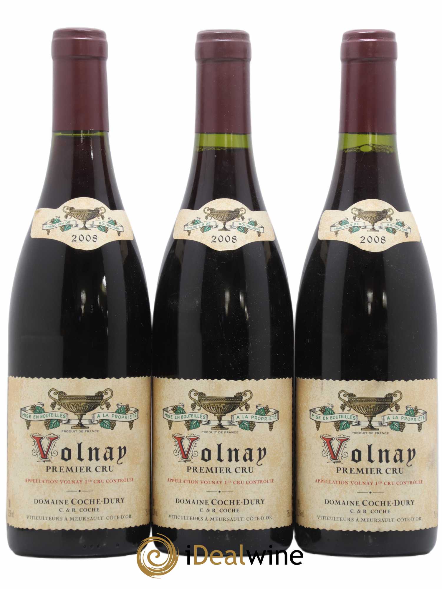 Volnay 1er Cru Coche Dury (Domaine) 2008 - Lot de 3 bouteilles - 0
