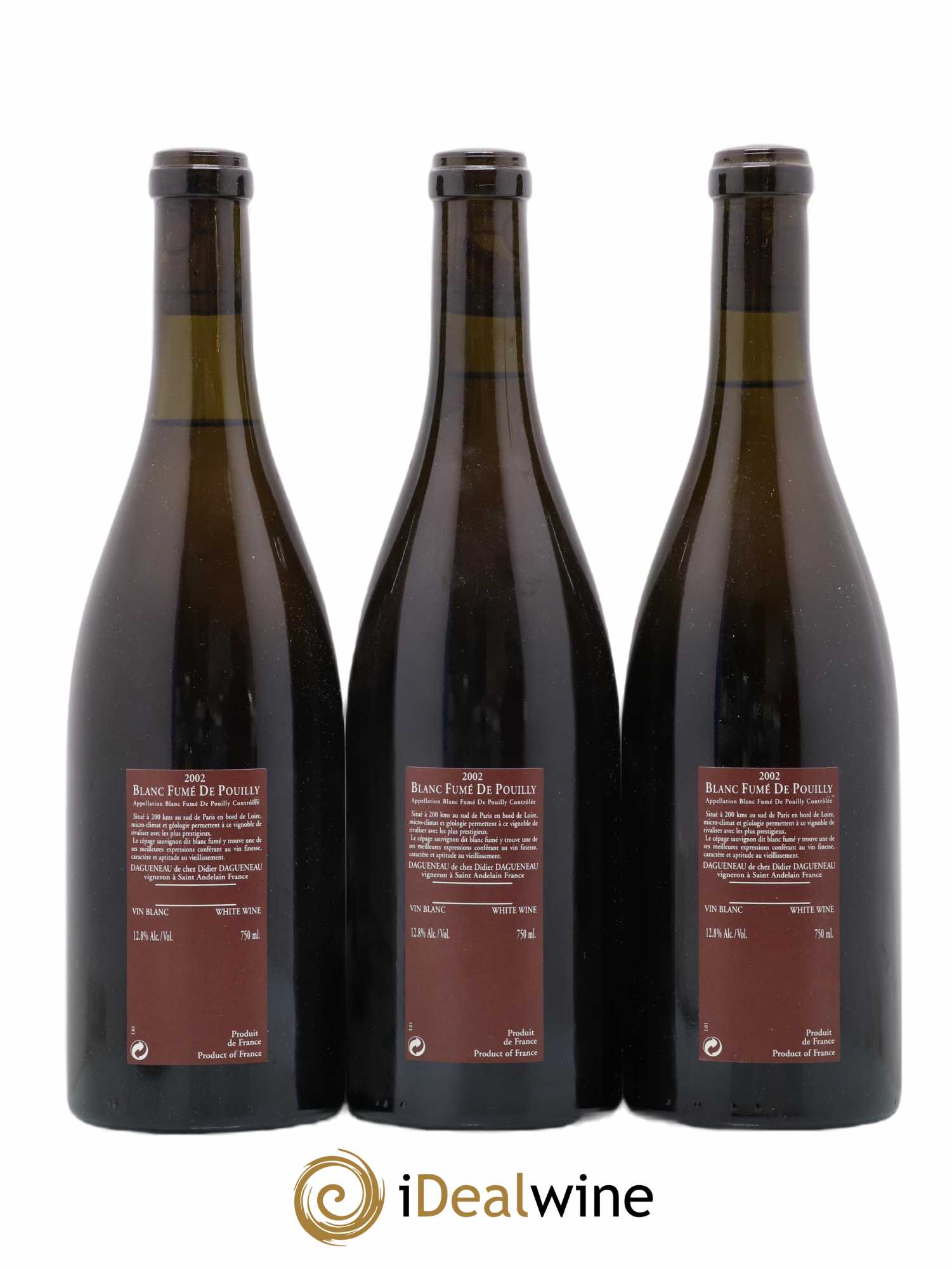 Vin de France (anciennement Pouilly-Fumé) Pur Sang Dagueneau (Domaine Didier - Louis-Benjamin) 2002 - Lot de 3 bouteilles - 1