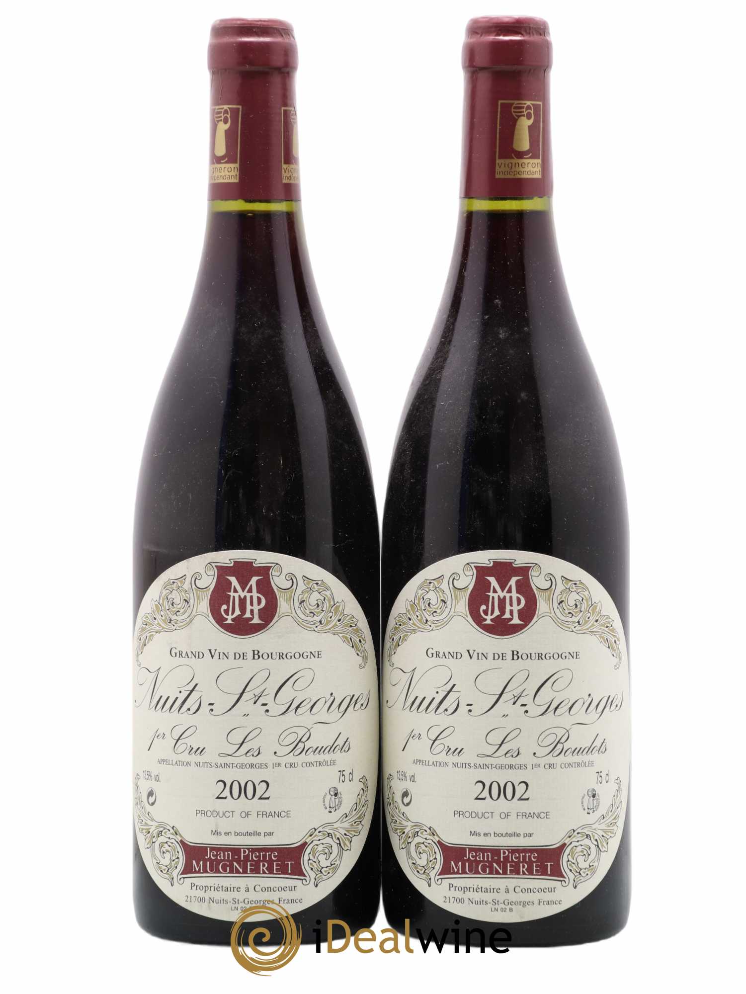 Nuits-Saint-Georges 1er Cru Les Boudots Jean Pierre Mugneret 2002 - Posten von 2 Flaschen - 0