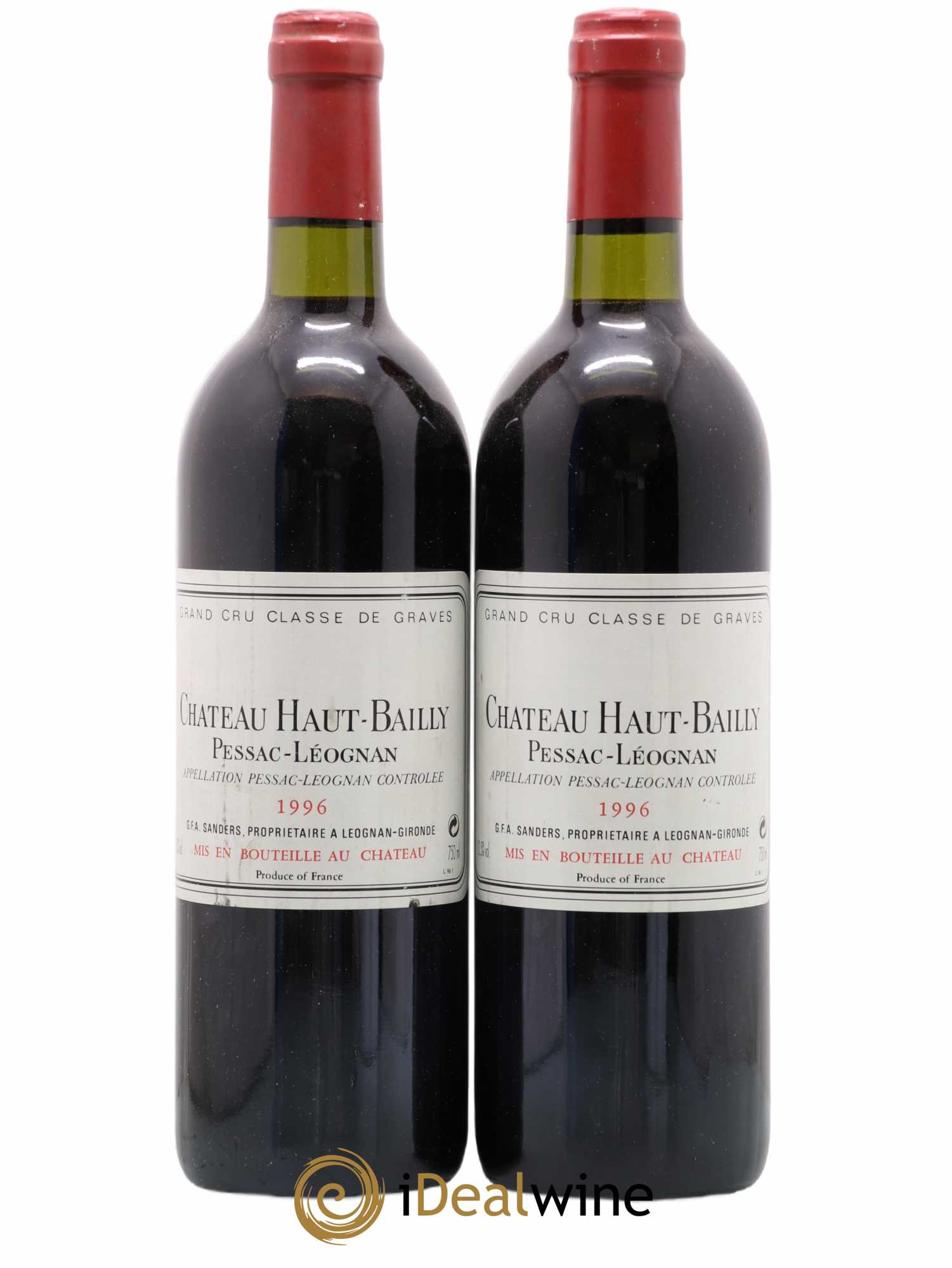 Château Haut-Bailly Cru Classé de Graves 1996 - Lot de 2 bouteilles - 0