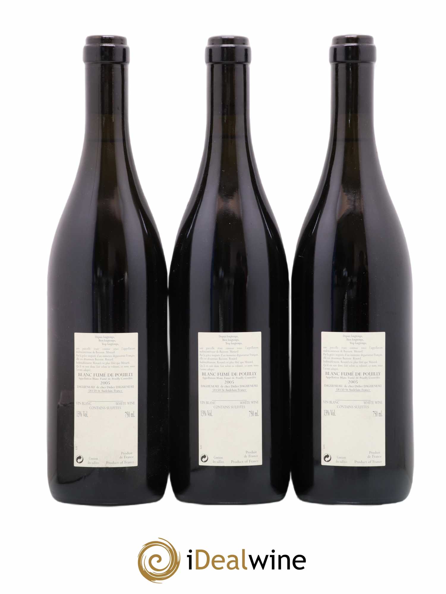 Vin de France (anciennement Pouilly-Fumé) Buisson Renard Dagueneau (Domaine Didier - Louis-Benjamin) 2005 - Lot de 3 bouteilles - 1