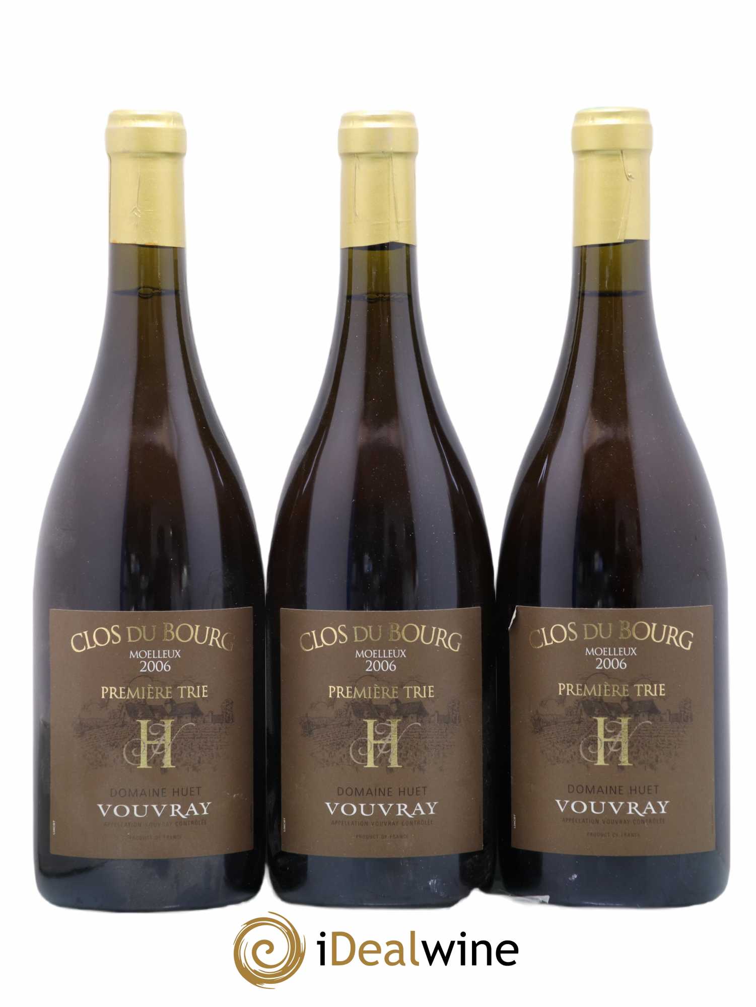 Vouvray Clos du Bourg Moelleux 1ère trie Domaine Huet 2006 - Lotto di 3 bottiglie - 0