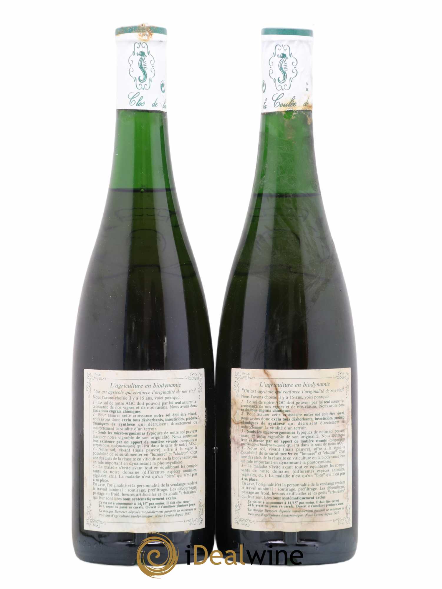 Savennières Clos de la Coulée de Serrant Vignobles de la Coulée de Serrant - Nicolas Joly 1995 - Lot de 2 bouteilles - 1