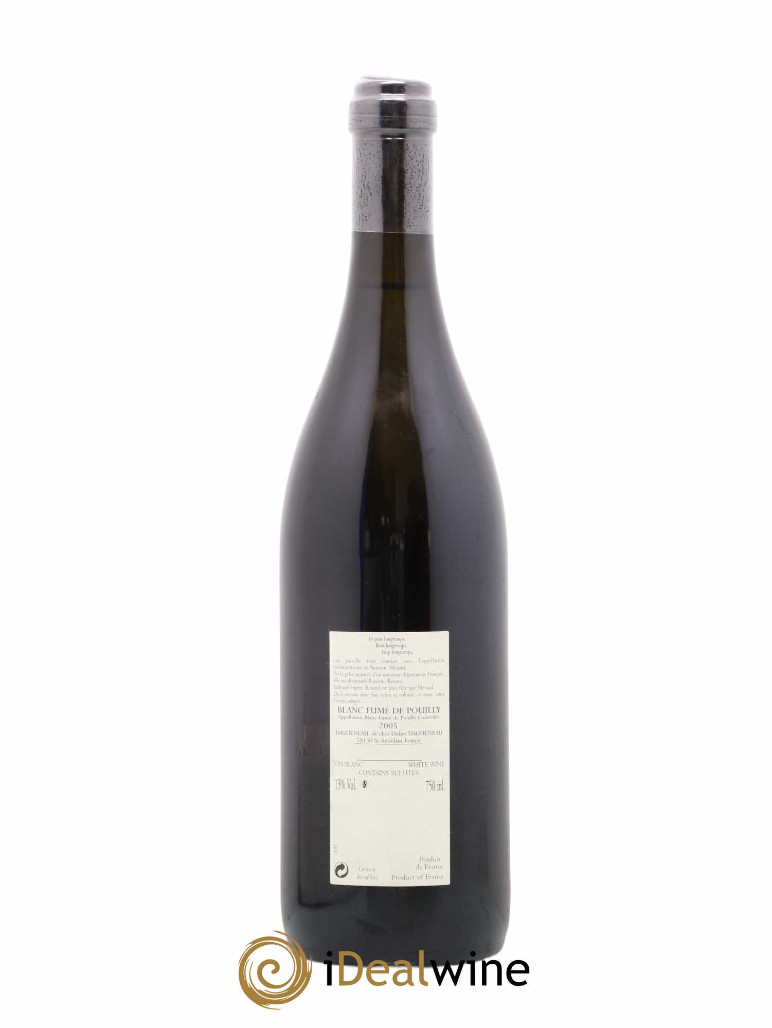 Vin de France (anciennement Pouilly-Fumé) Buisson Renard Dagueneau (Domaine Didier - Louis-Benjamin) 2005 - Lot de 1 bouteille - 1