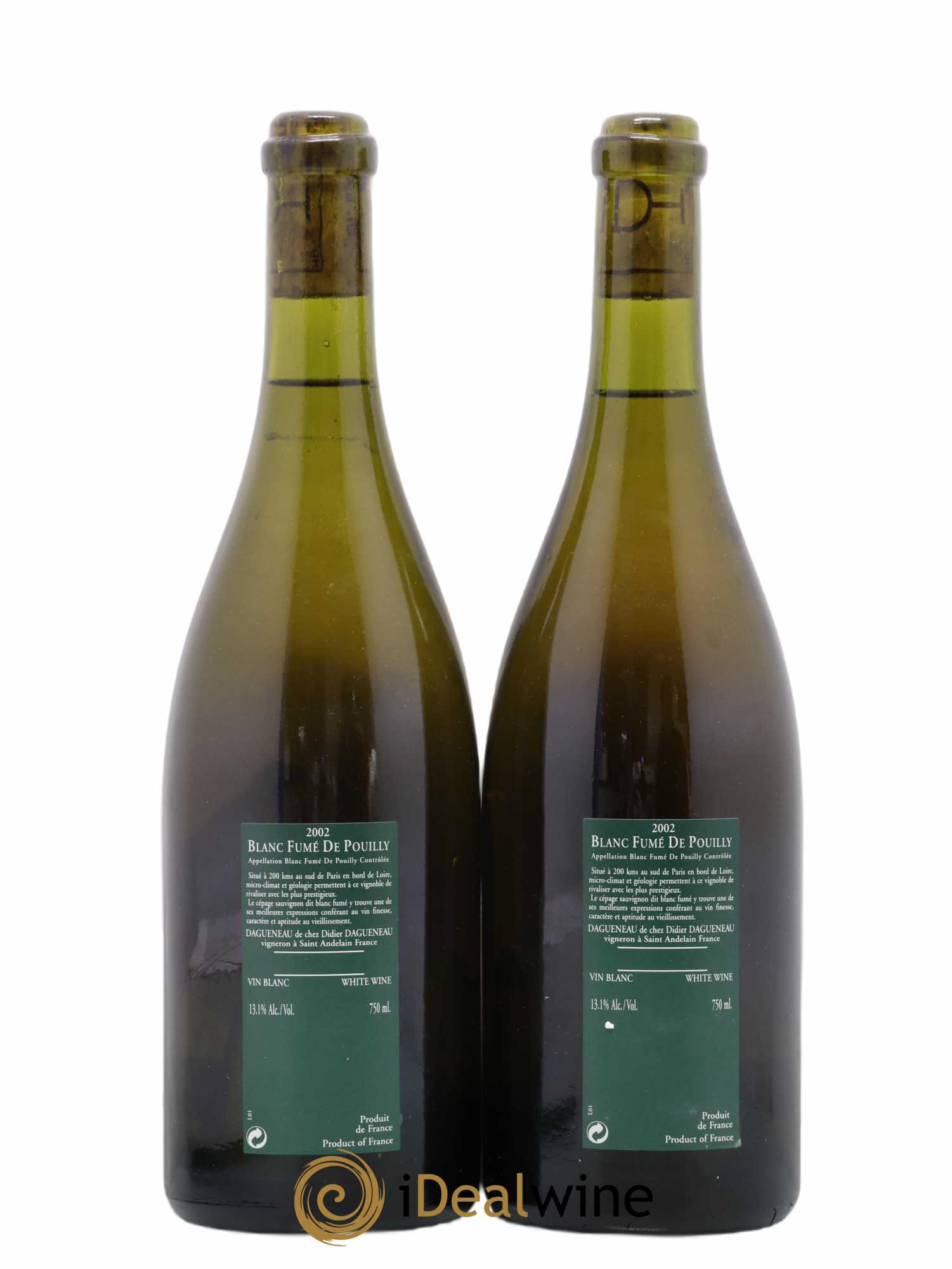 Vin de France (anciennement Pouilly-Fumé) Silex Dagueneau (Domaine Didier - Louis-Benjamin) 2002 - Lot de 2 bouteilles - 1