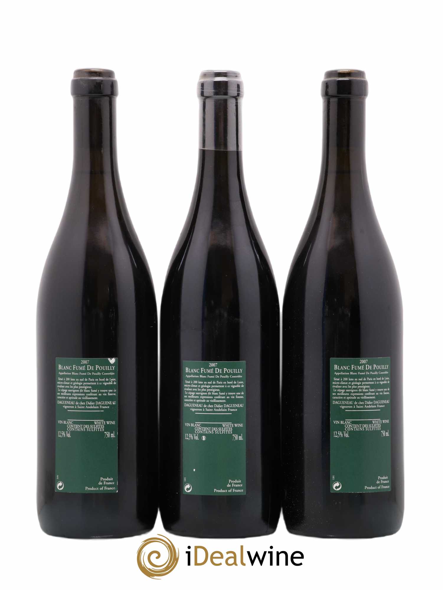 Vin de France (anciennement Pouilly-Fumé) Silex Dagueneau (Domaine Didier - Louis-Benjamin) 2007 - Lot de 3 bouteilles - 1