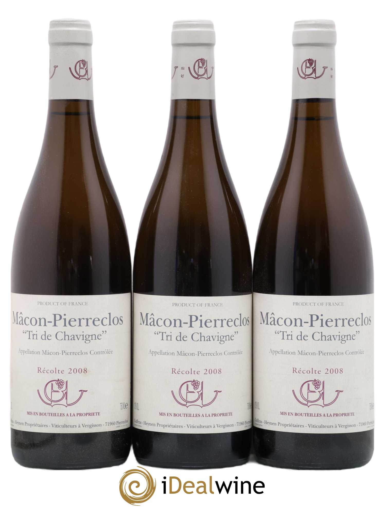 Mâcon-Pierreclos Tri de Chavigne Guffens-Heynen 2008 - Lot de 3 bouteilles - 0