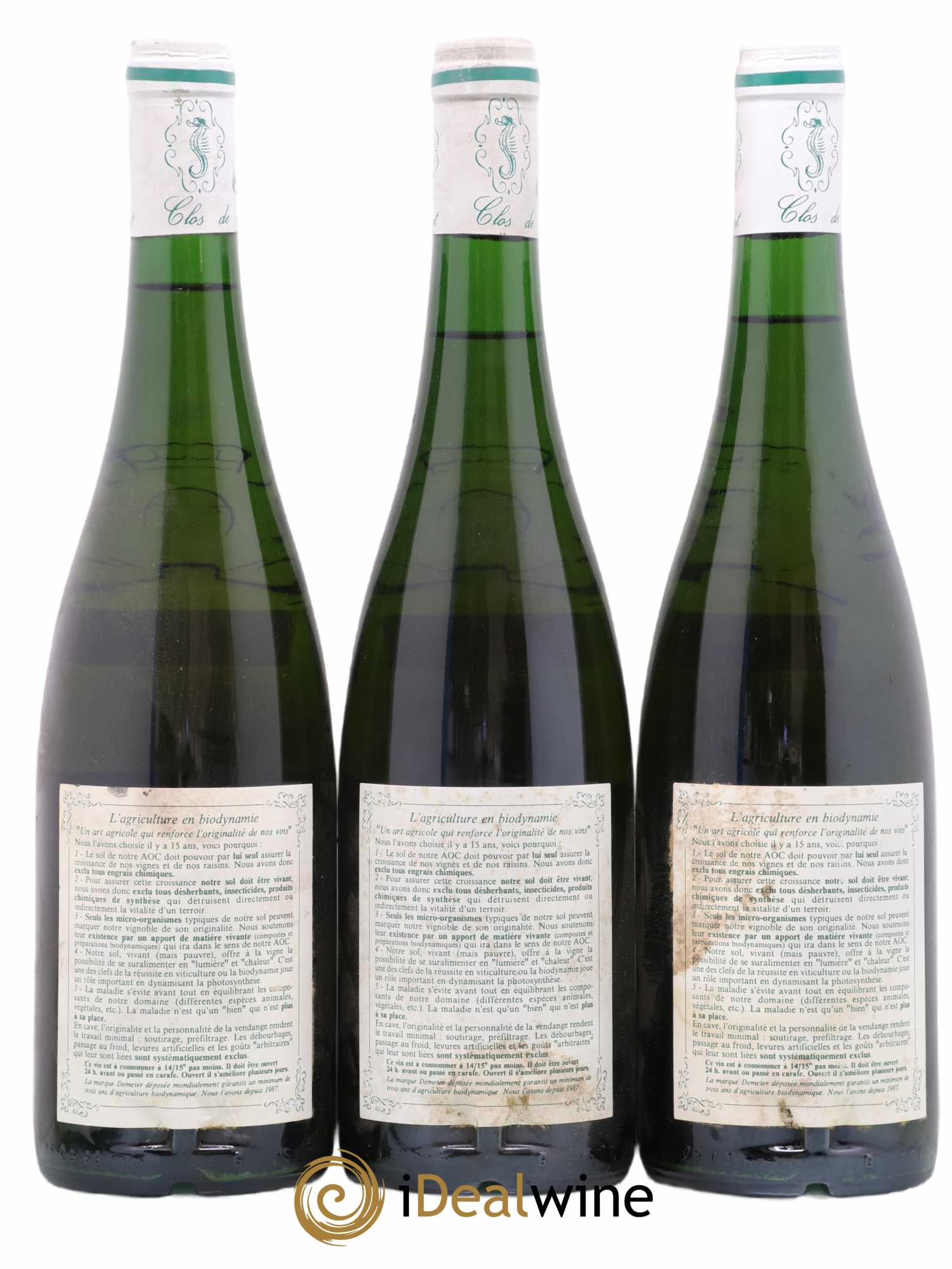 Savennières Clos de la Coulée de Serrant Moelleux Vignobles de la Coulée de Serrant - Nicolas Joly 1995 - Lotto di 3 bottiglie - 1