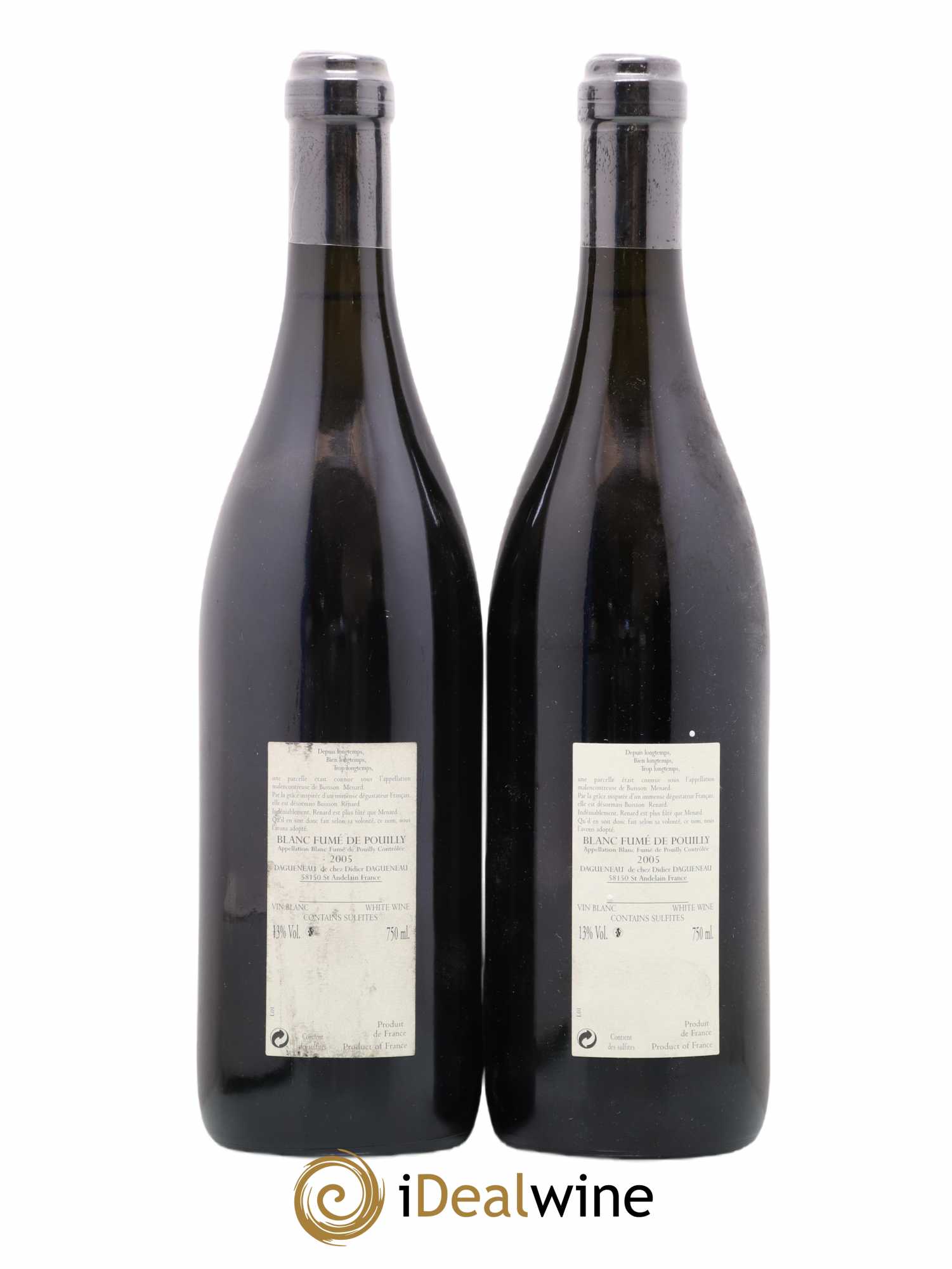 Vin de France (anciennement Pouilly-Fumé) Buisson Renard Dagueneau (Domaine Didier - Louis-Benjamin) 2005 - Lot de 2 bouteilles - 1