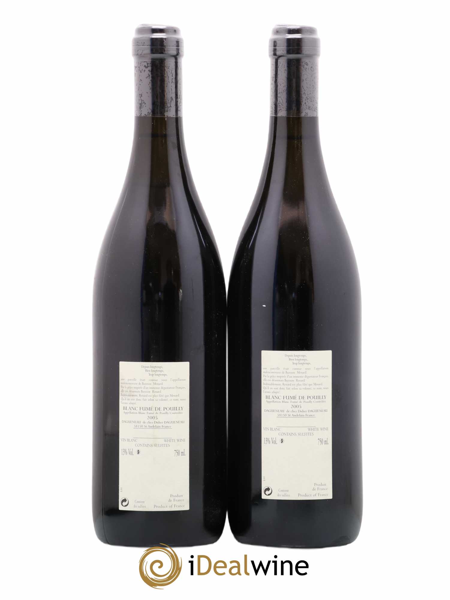 Vin de France (anciennement Pouilly-Fumé) Buisson Renard Dagueneau (Domaine Didier - Louis-Benjamin) 2005 - Lot de 2 bouteilles - 1