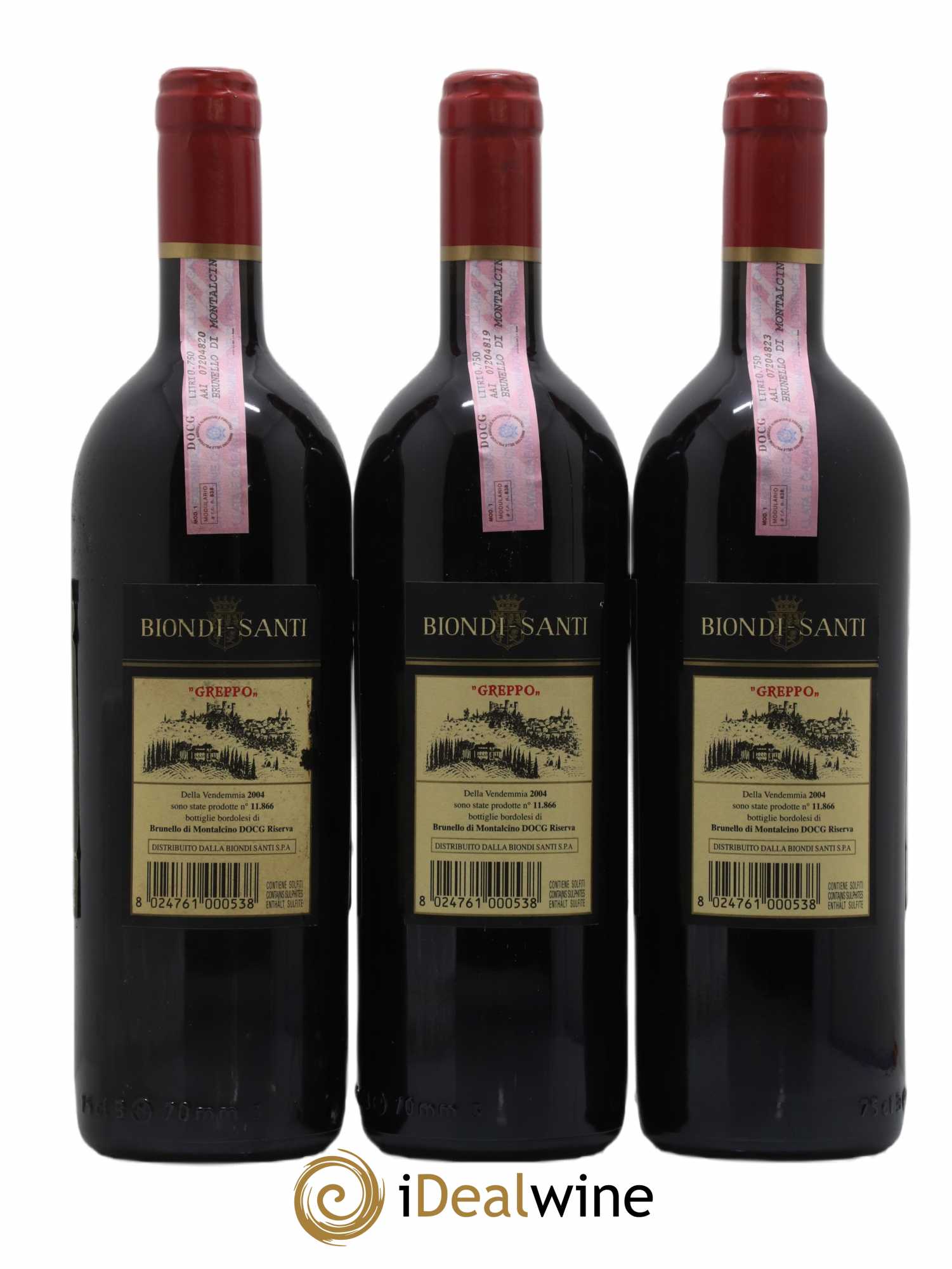 Brunello di Montalcino DOCG Riserva Biondi-Santi Tenuta Greppo 2004 - Lot de 3 bouteilles - 1