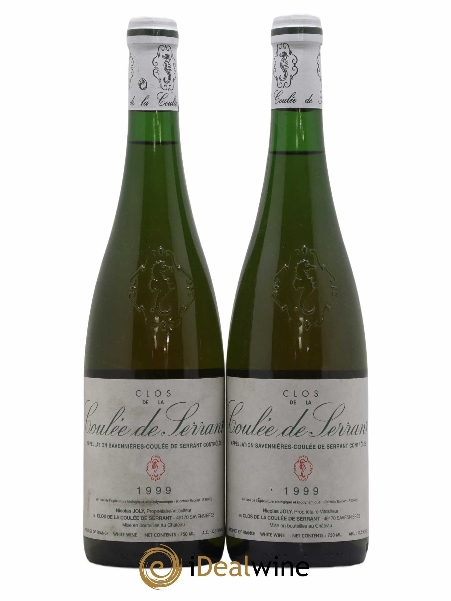 Savennières Clos de la Coulée de Serrant Vignobles de la Coulée de Serrant - Nicolas Joly 1999 - Lot de 2 bouteilles - 0
