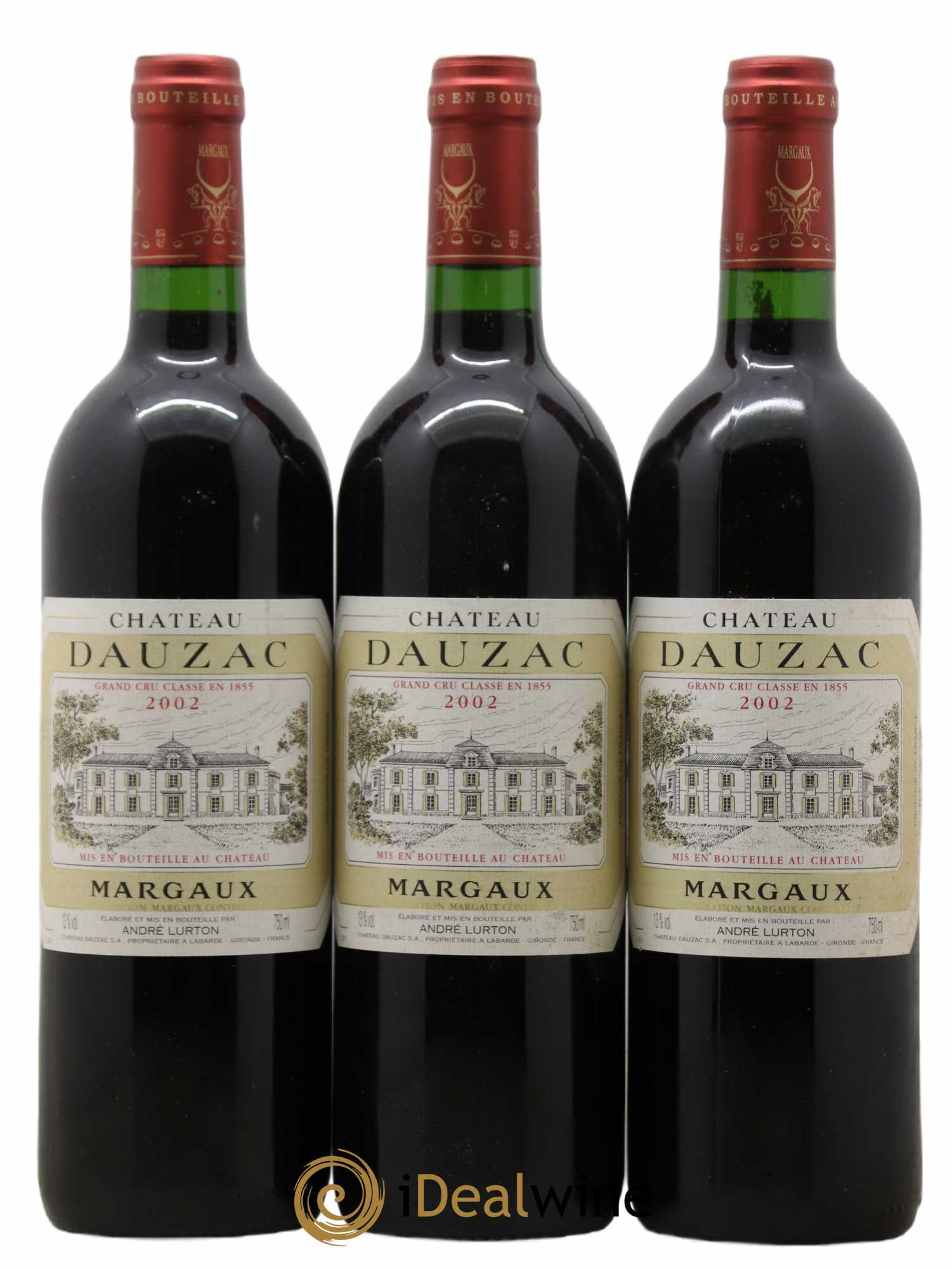 Château Dauzac 5ème Grand Cru Classé 2002 - Lot de 3 bouteilles - 0