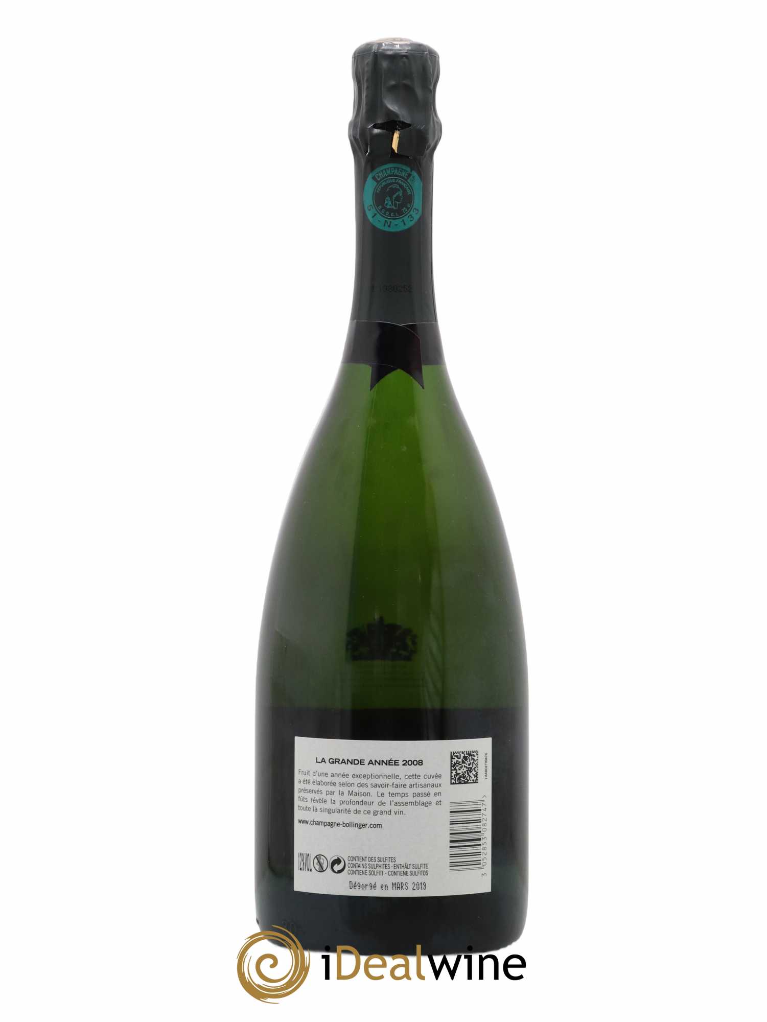 Grande Année Brut Bollinger 2008 - Lot of 1 bottle - 1